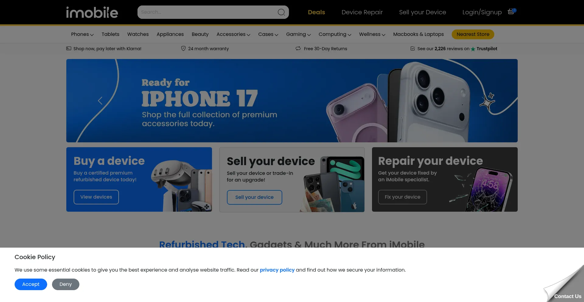 Imobile.co.uk Screenshot