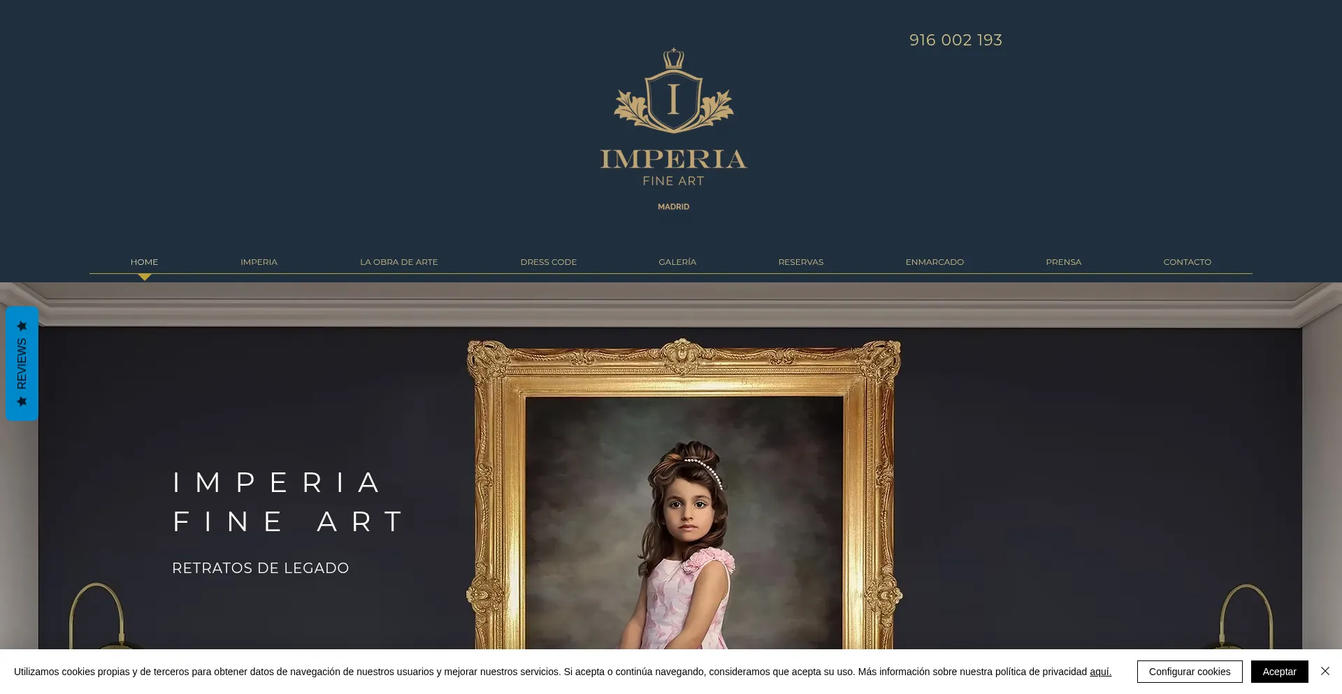 Website screenshot of Imperiafineart.com