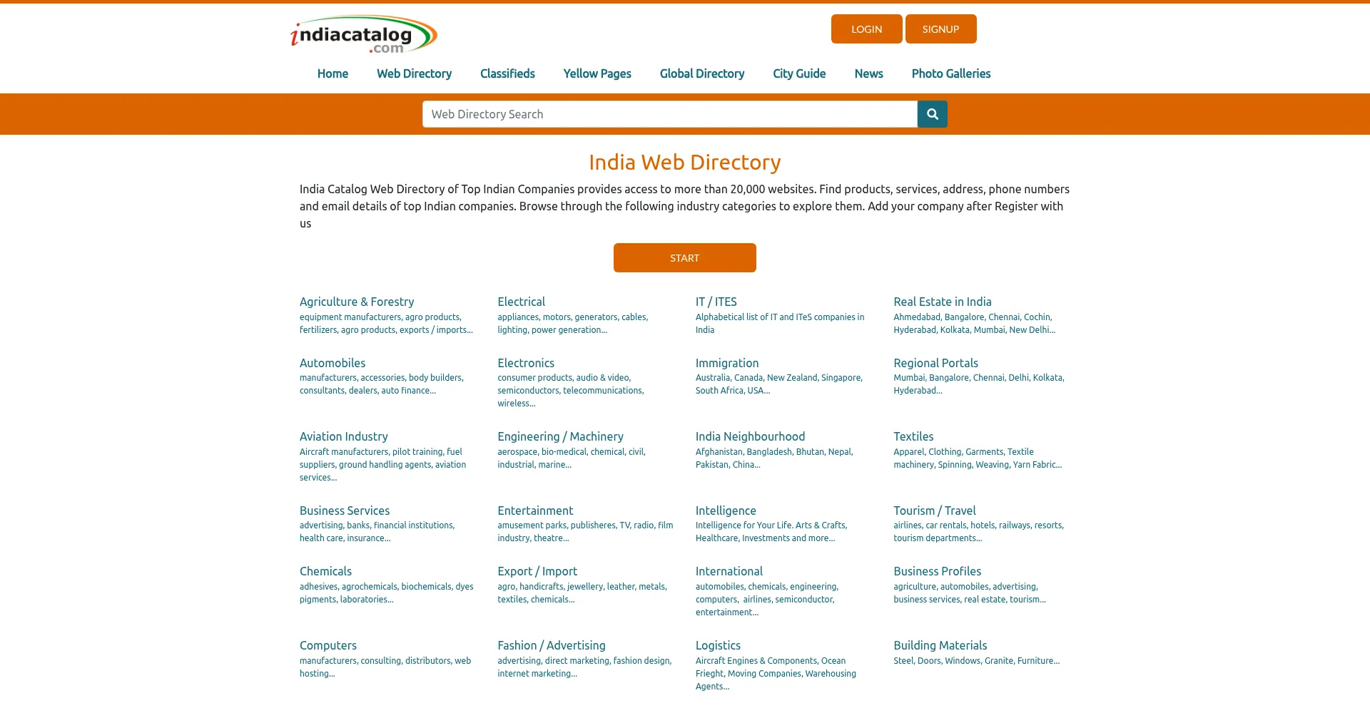 Website screenshot of Indiacatalog.com