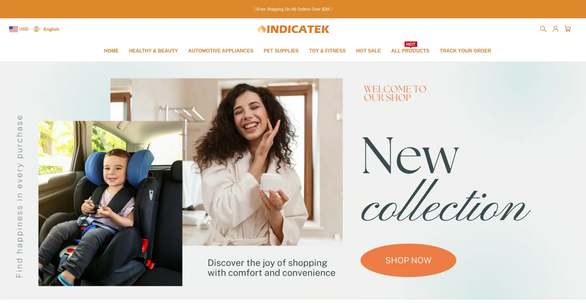 Website screenshot of Indicatek.com