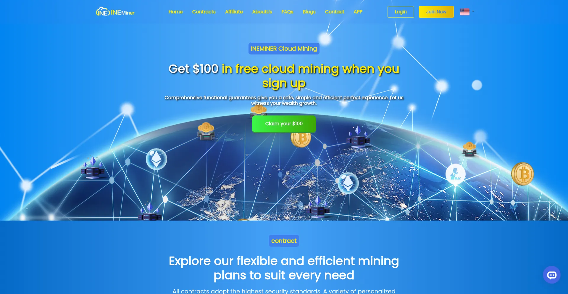 Website screenshot of Ineminer.vip
