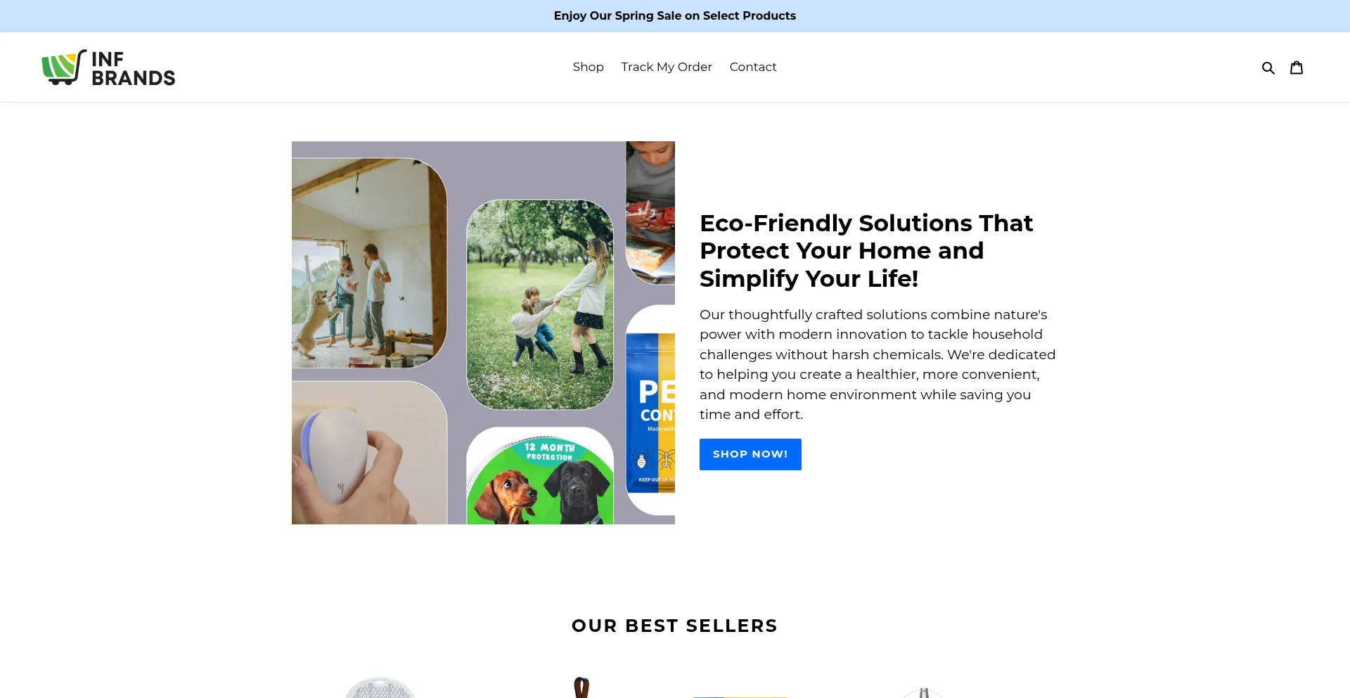 Website screenshot of Infbrands.com
