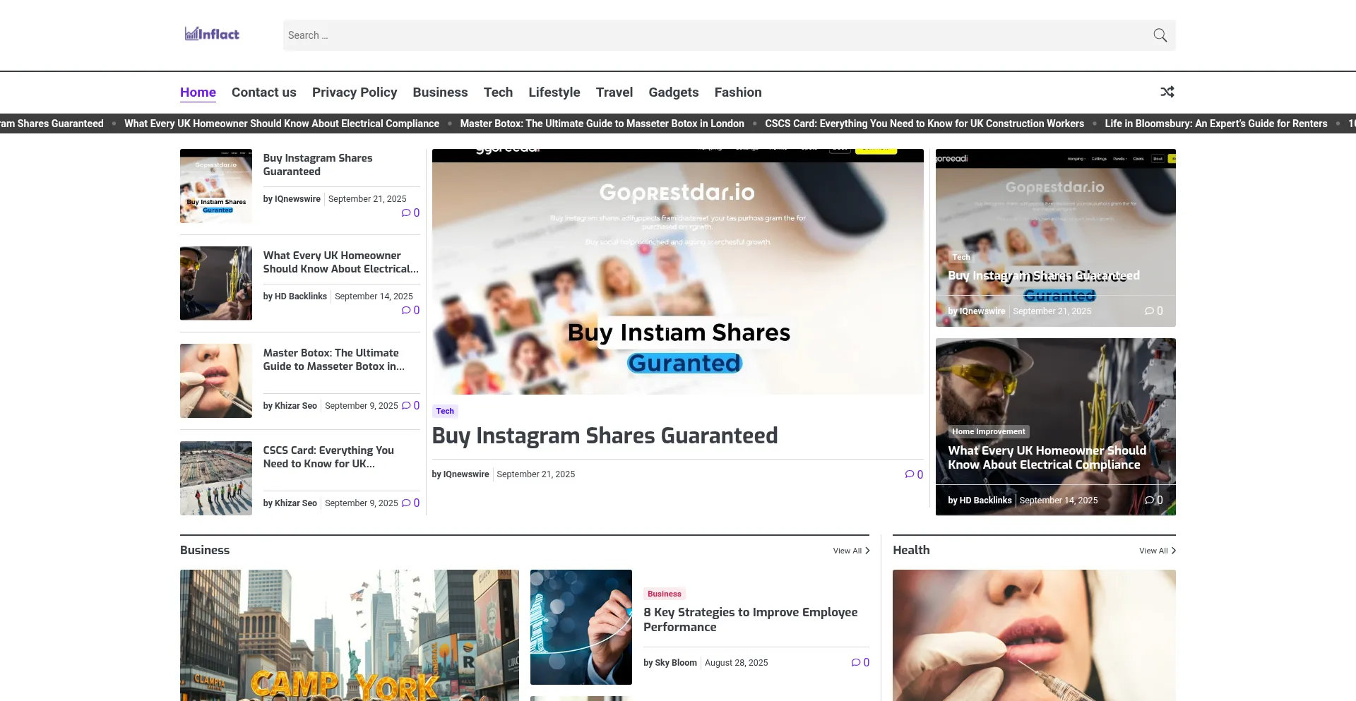 Inflact.co.uk Screenshot