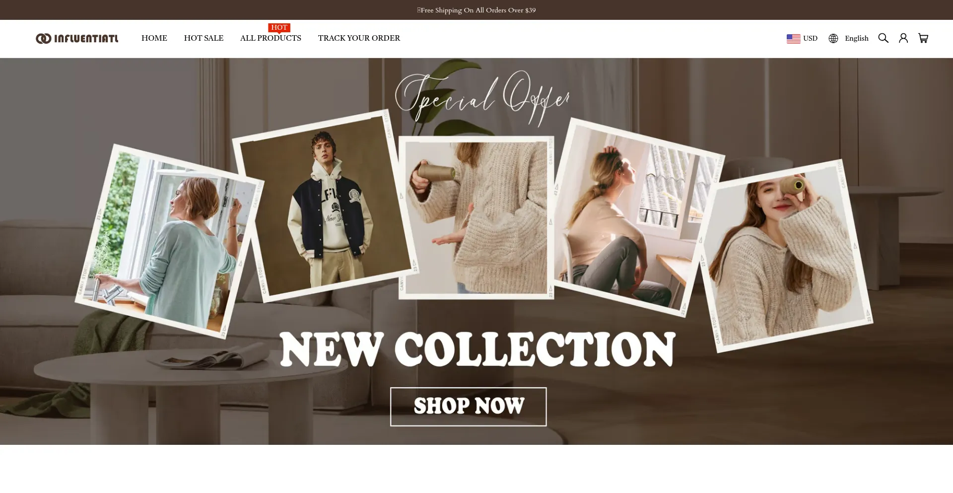 Website screenshot of Influentiatl.com