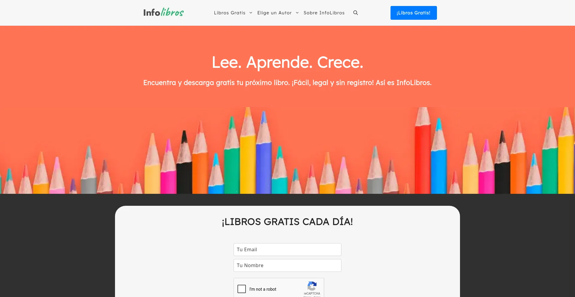 Website screenshot of Infolibros.org