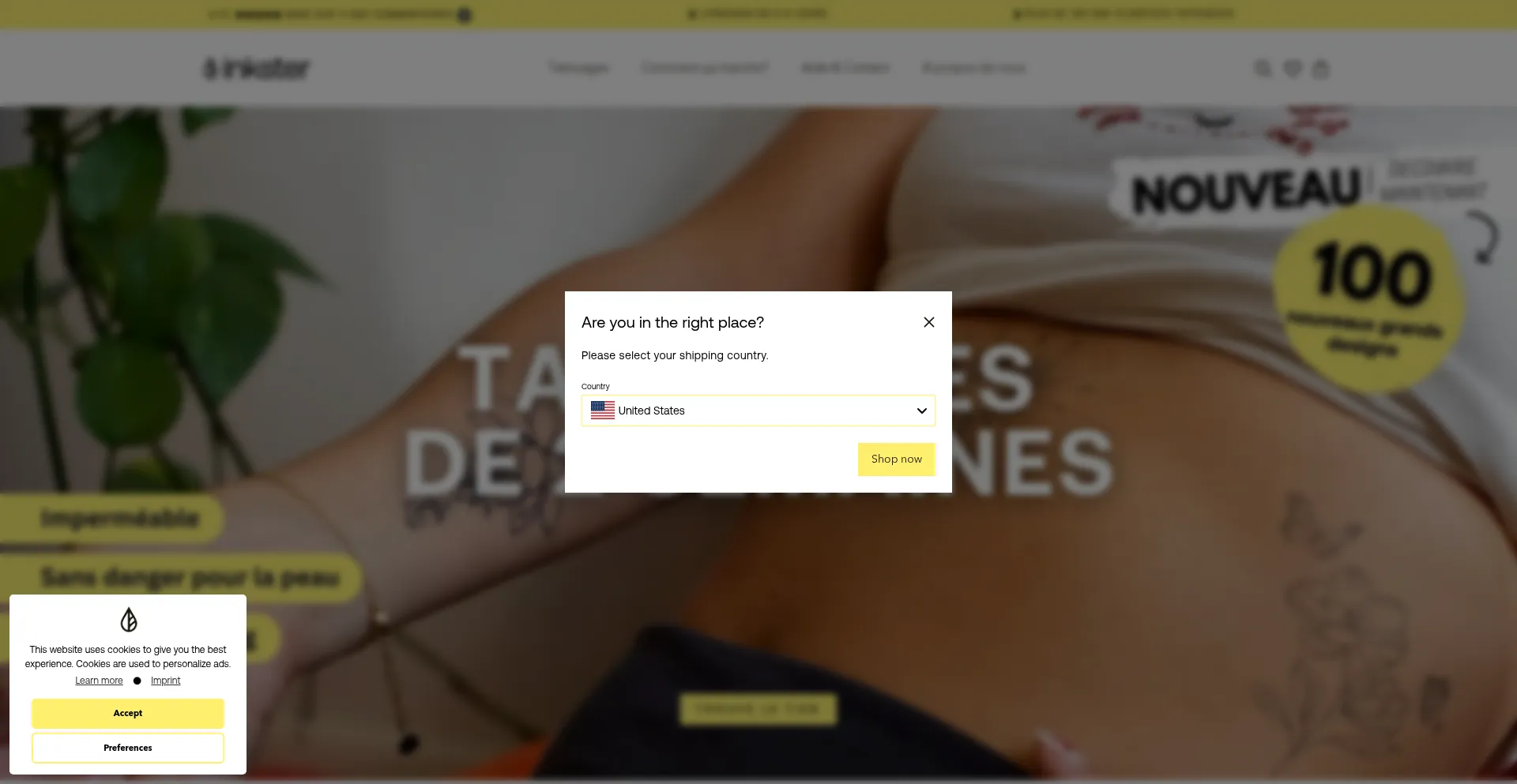 Website screenshot of Inkster.fr