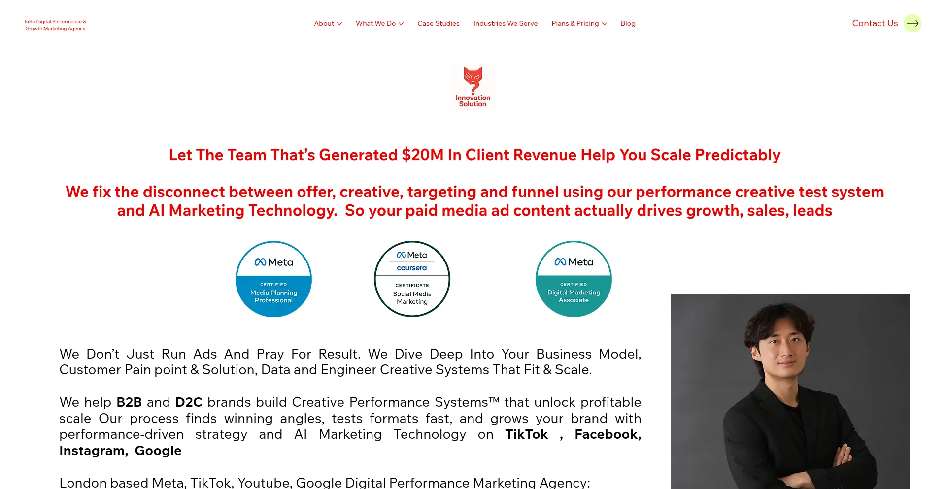Website screenshot of Innovationsolutioncompany.com