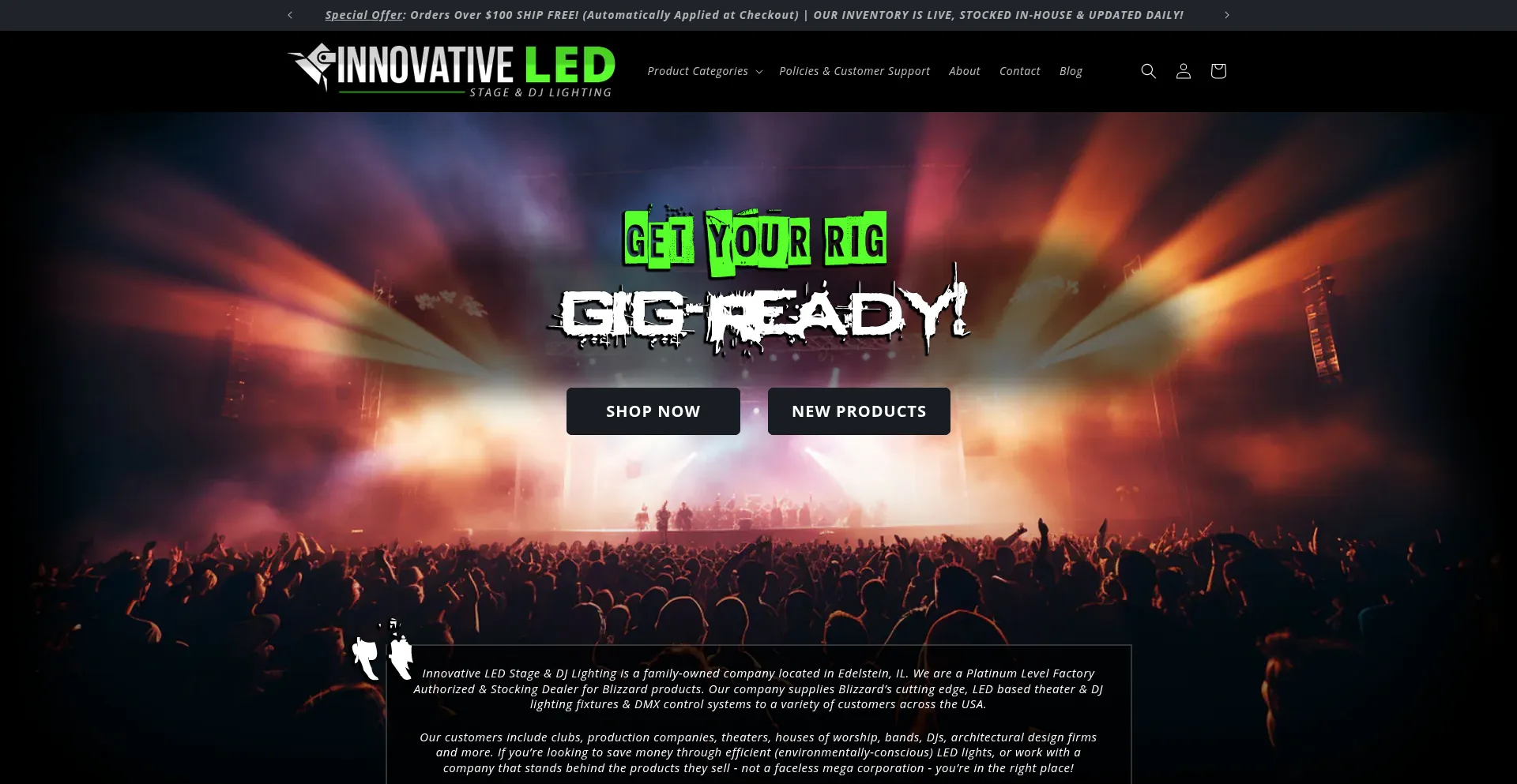 Website screenshot of Innovativeledsales.com
