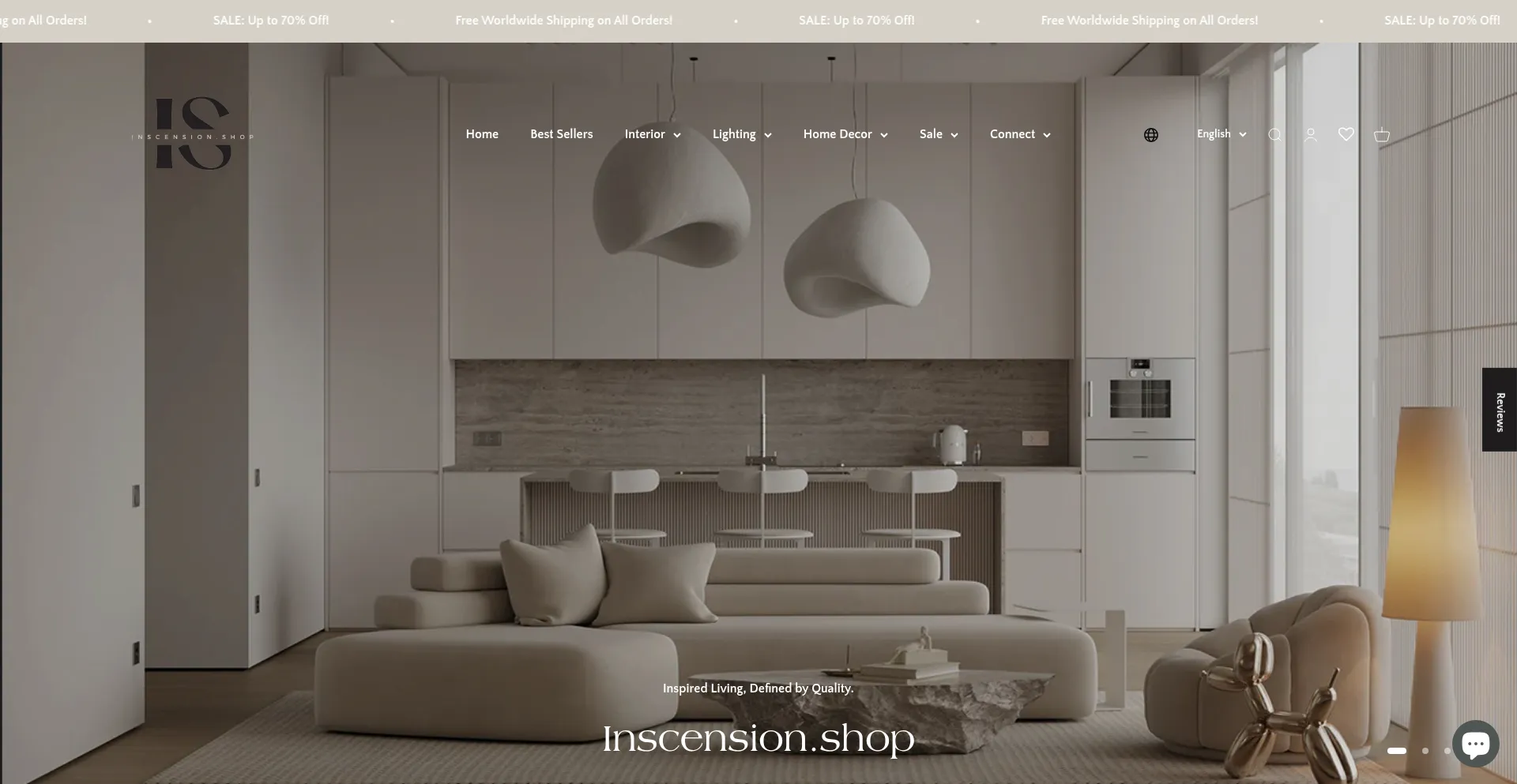 Website screenshot of Inscension.shop