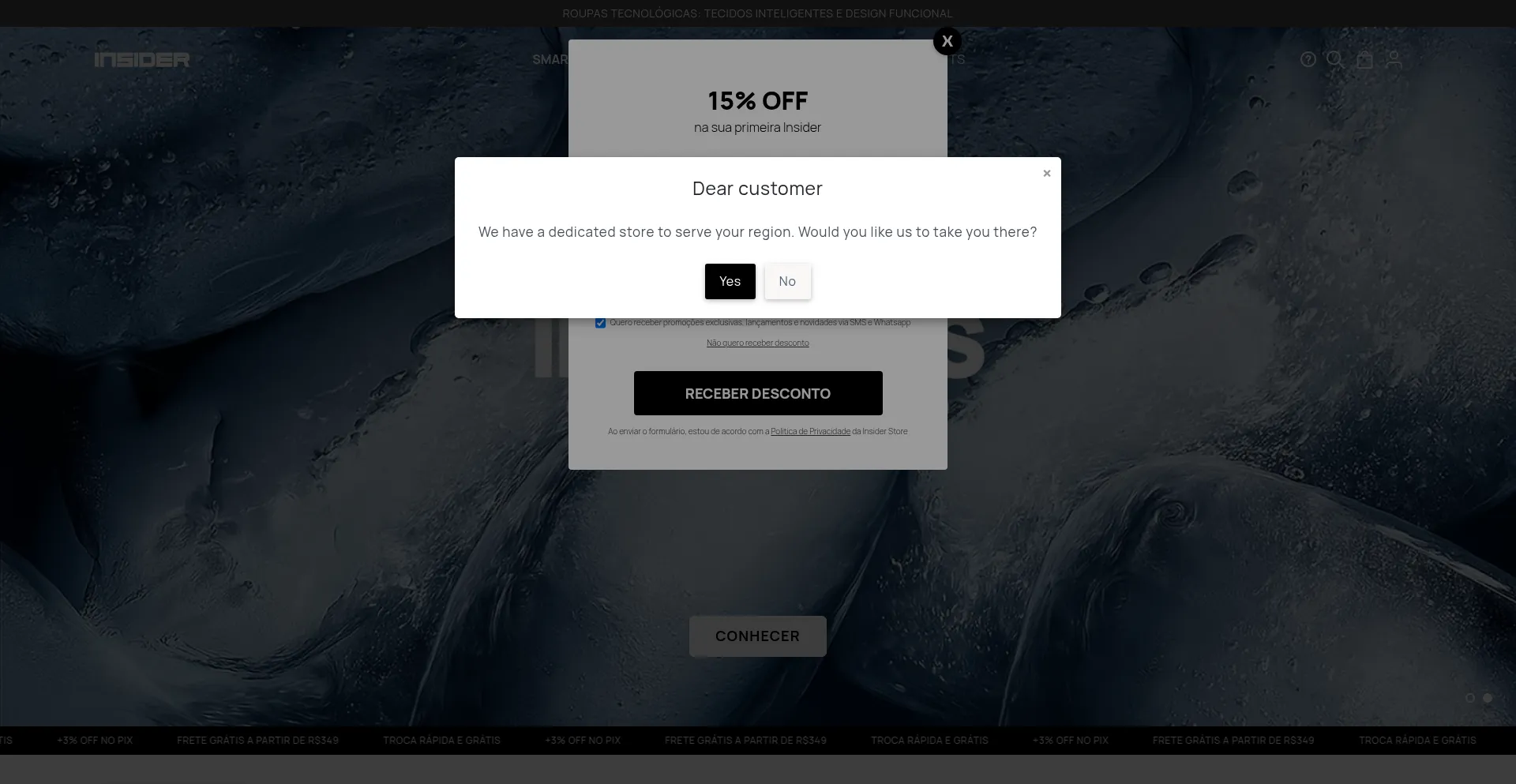 Website screenshot of Insiderstore.com.br