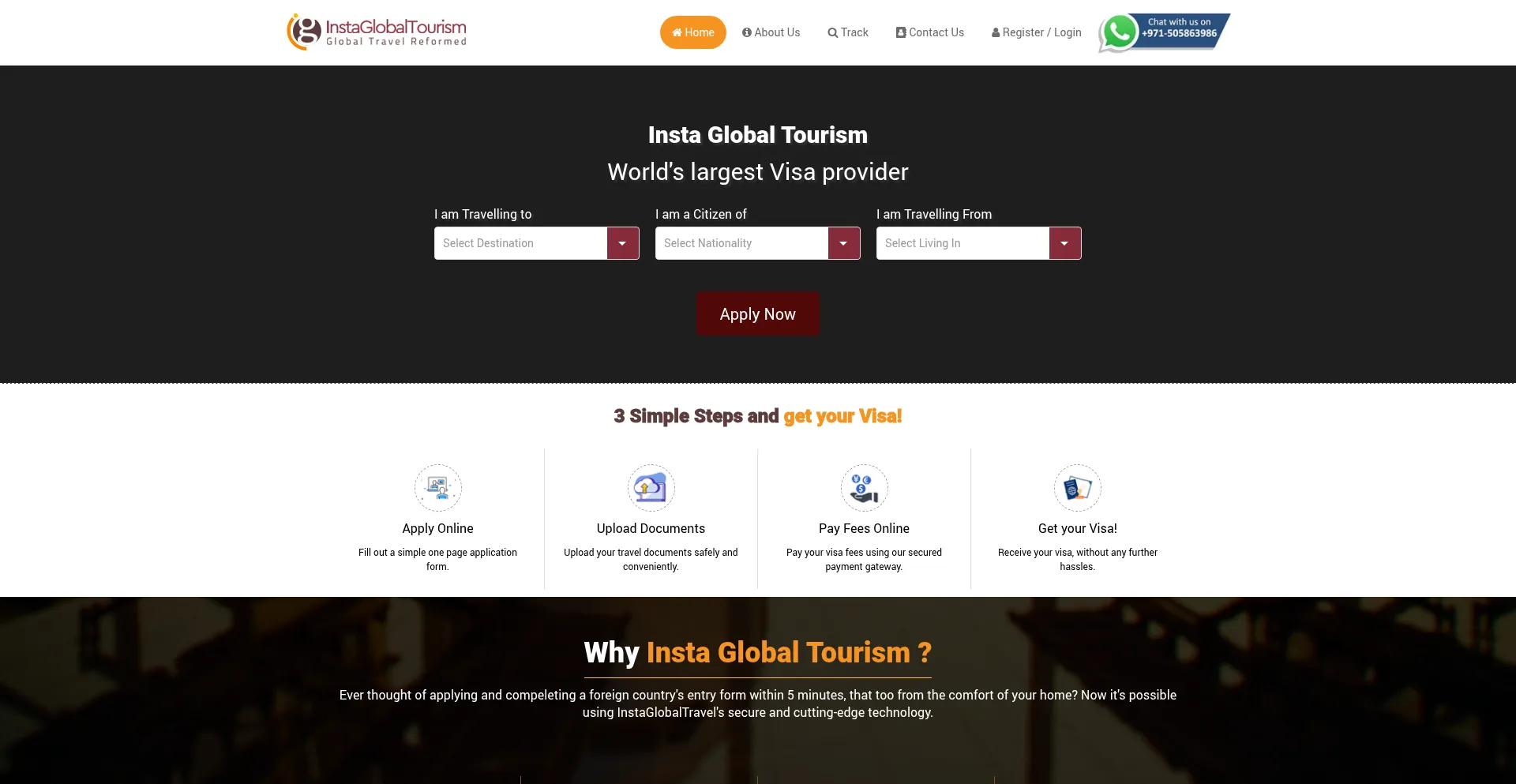 Website screenshot of Instaglobaltourism.com