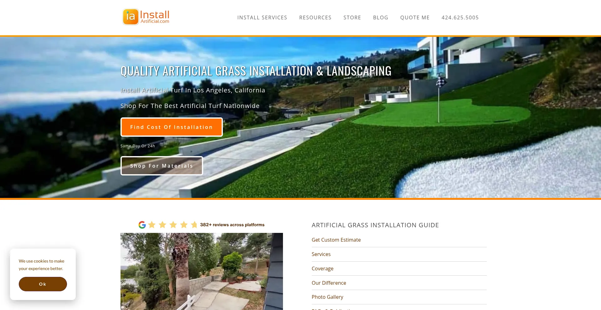Website screenshot of Installartificial.com