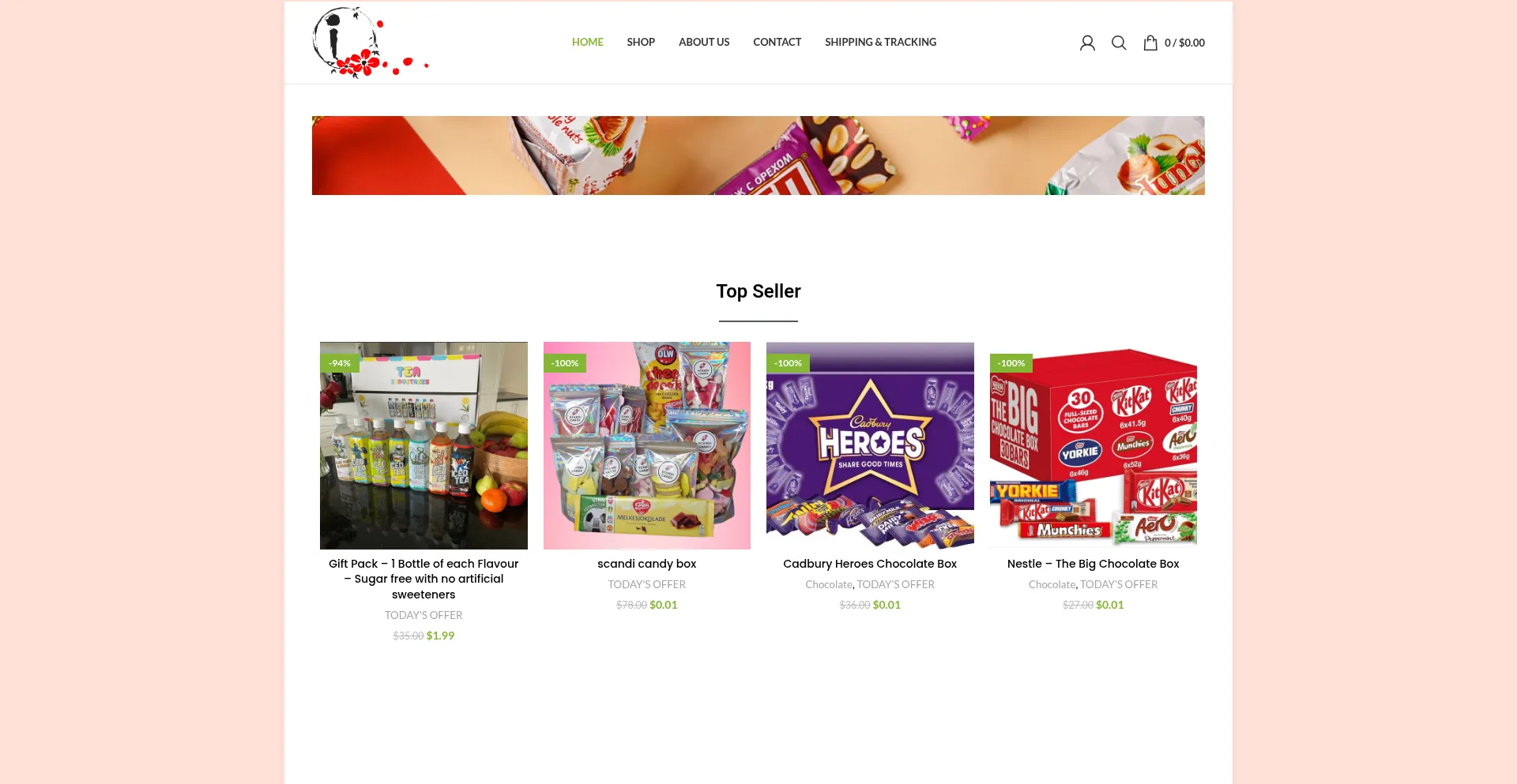 Website screenshot of Instantdealsstore.online