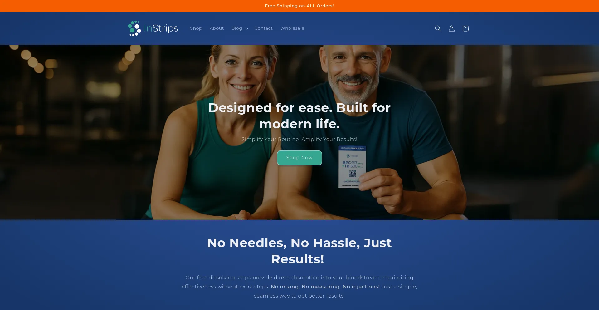 Website screenshot of Instrips.com