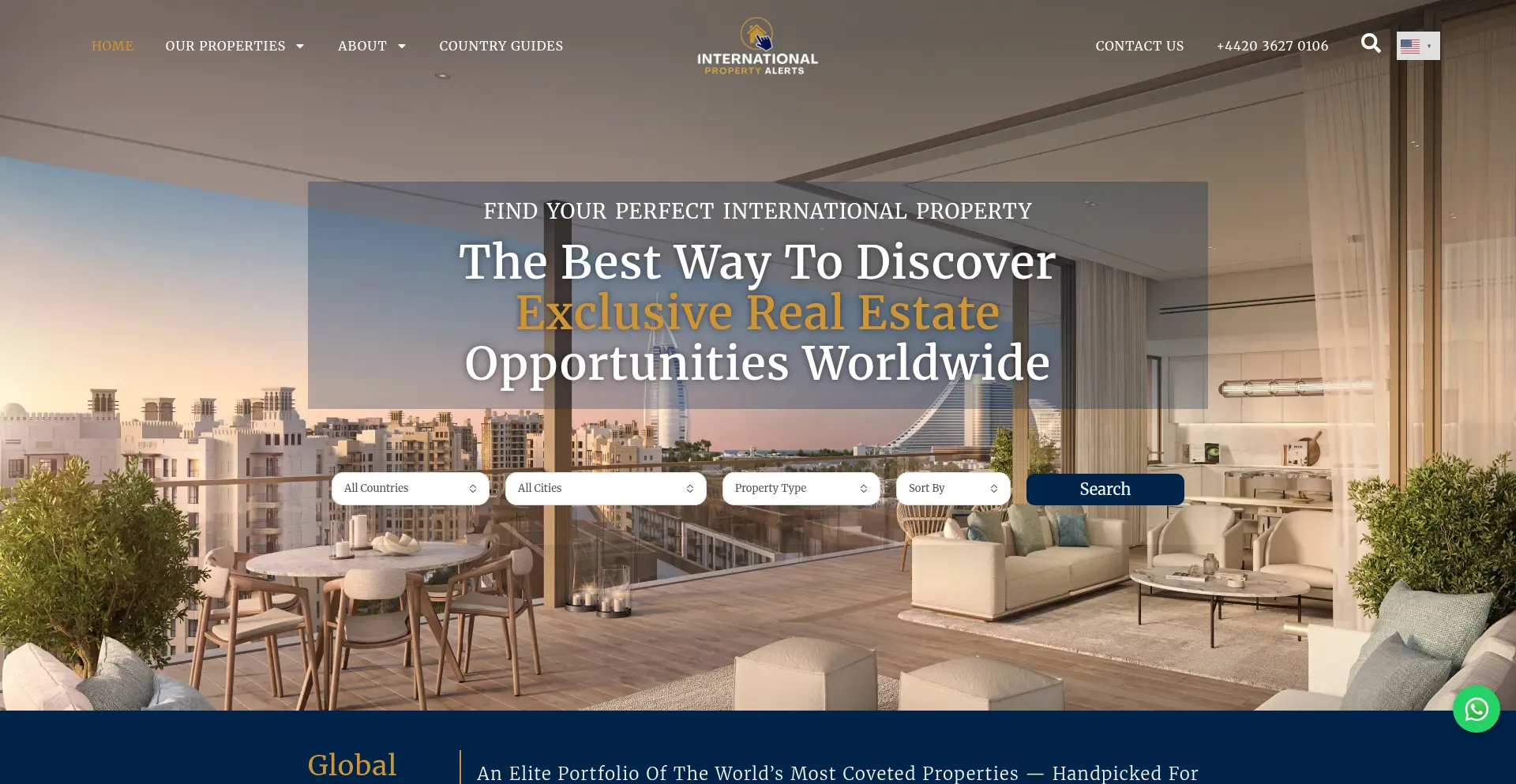 Website screenshot of Internationalpropertyalerts.com