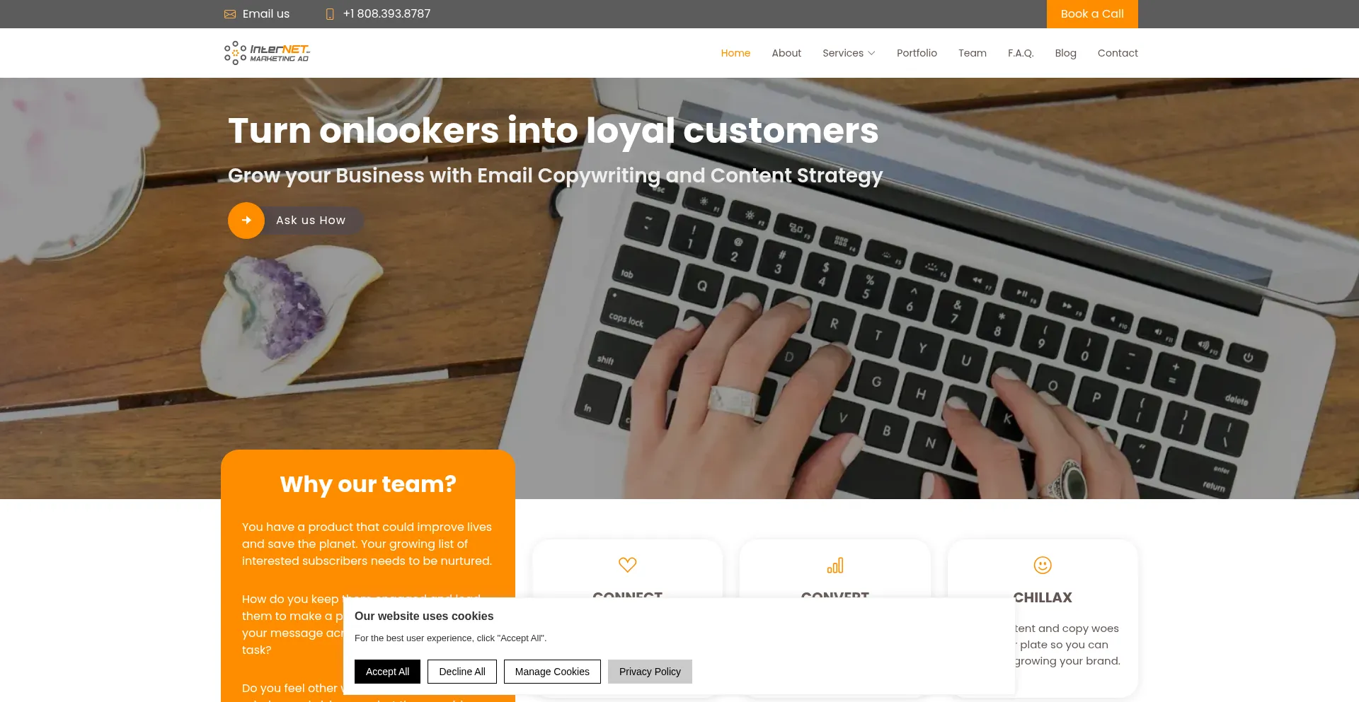 Website screenshot of Internetmarketingad.com