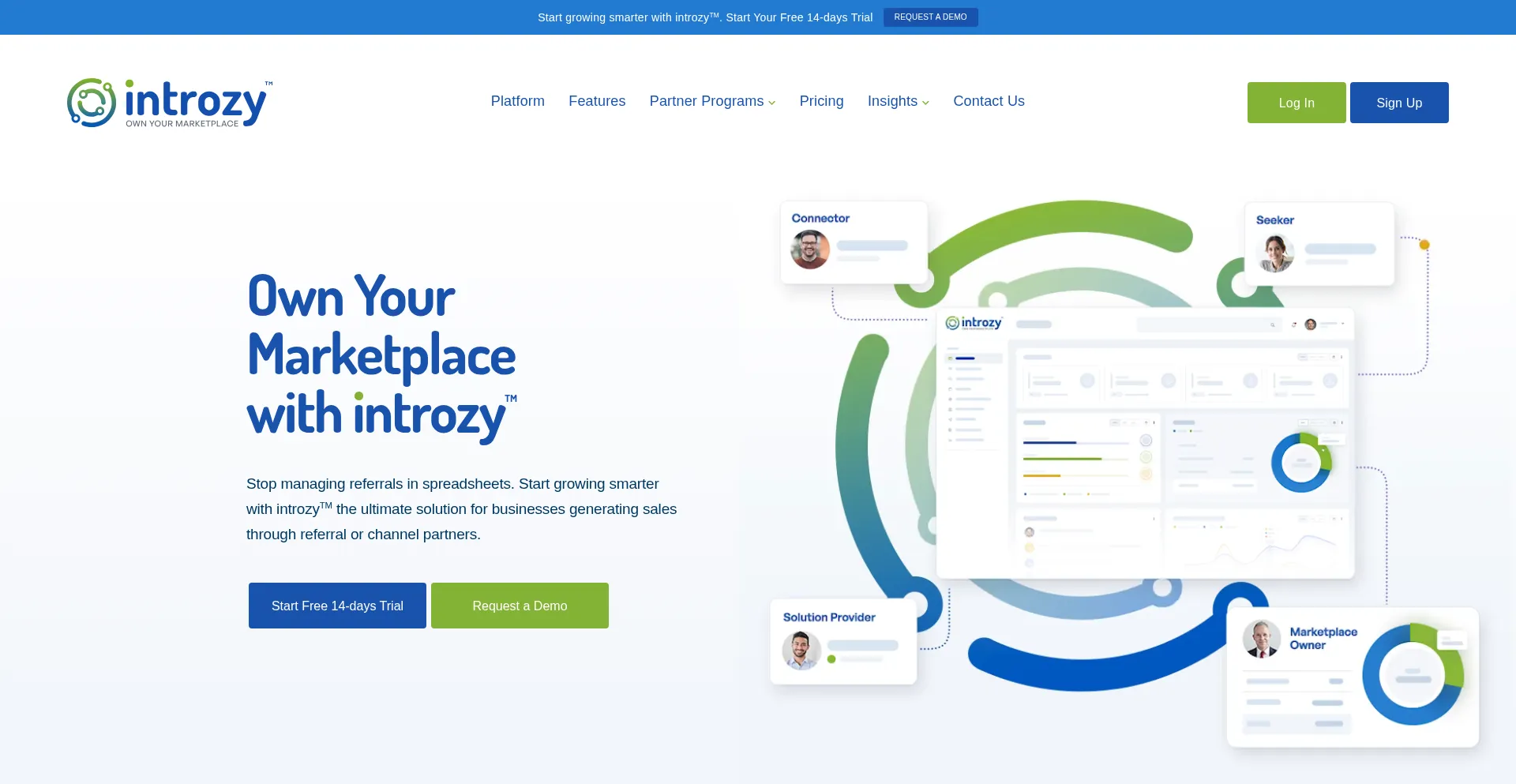 Website screenshot of Introzy.com
