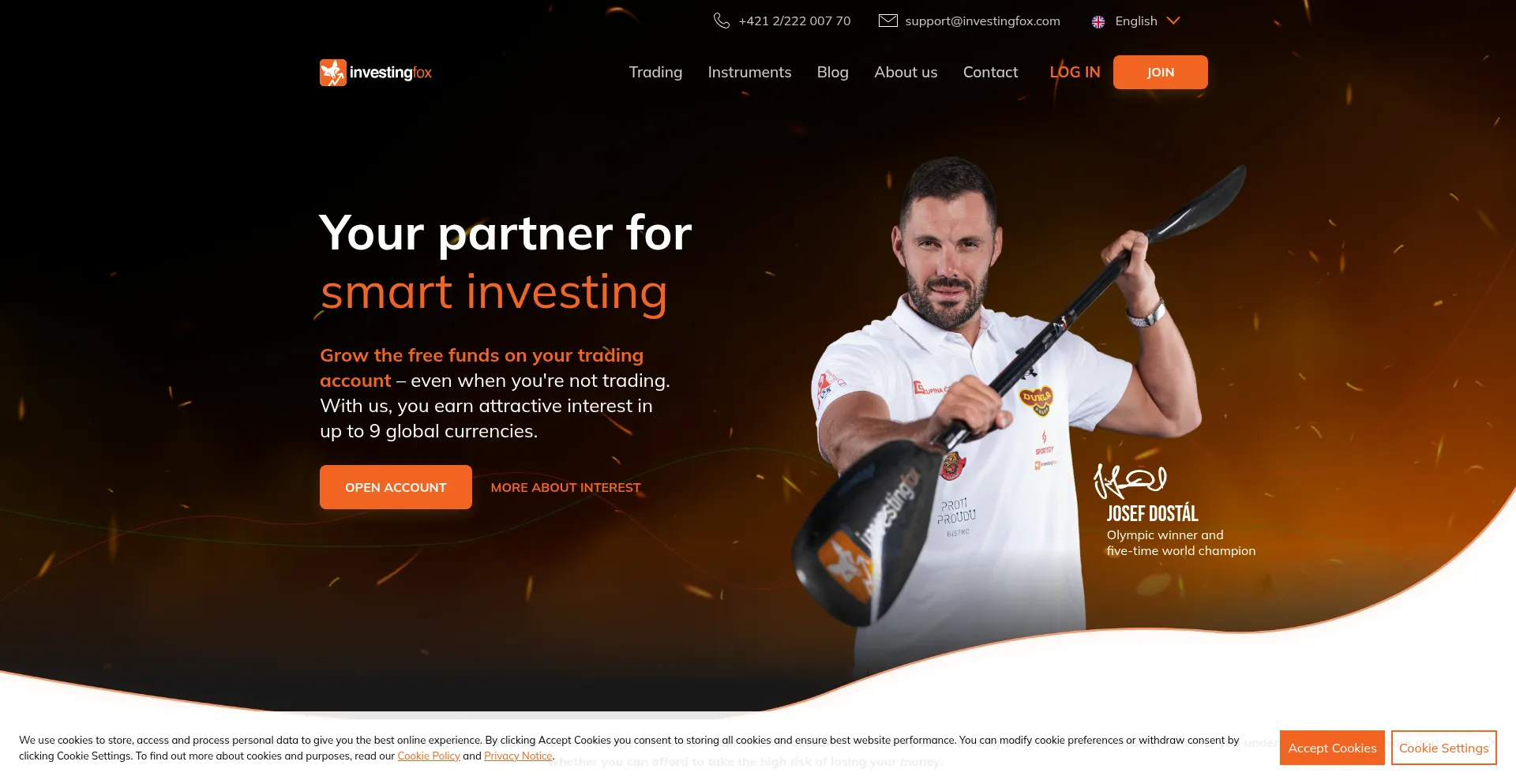 Website screenshot of Investingfox.com
