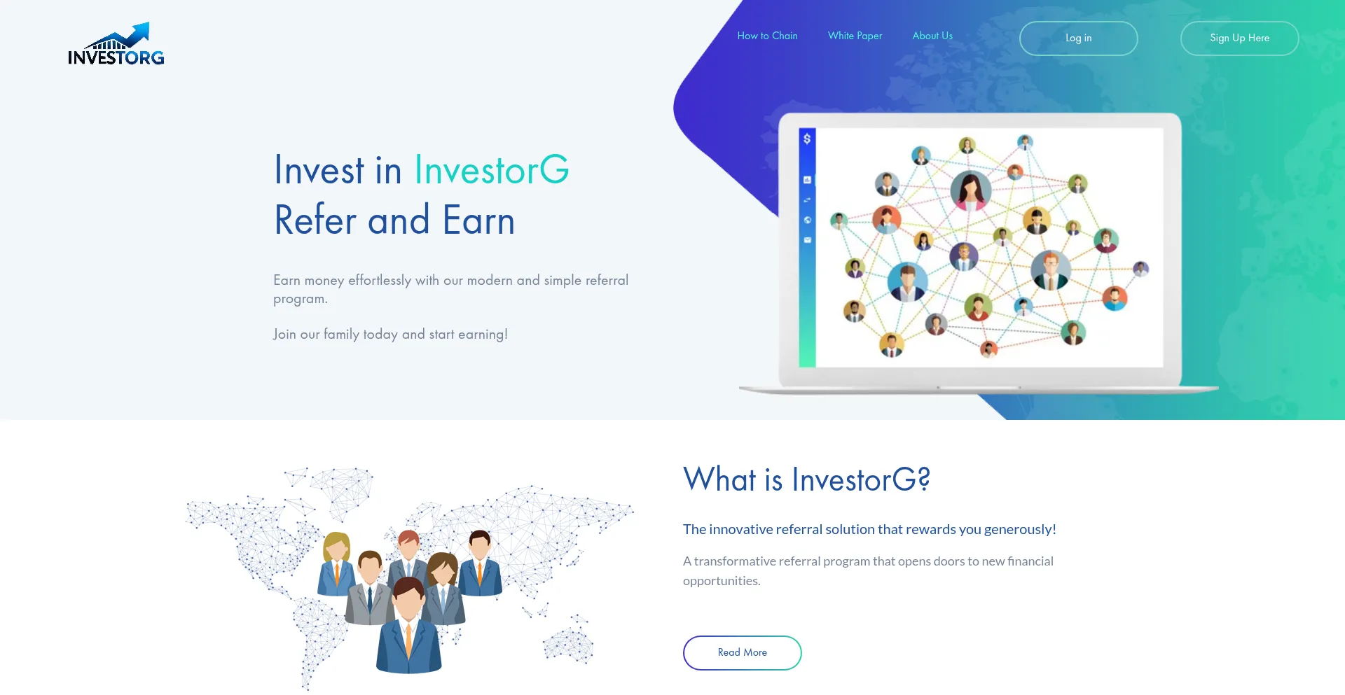 Website screenshot of Investorg.online