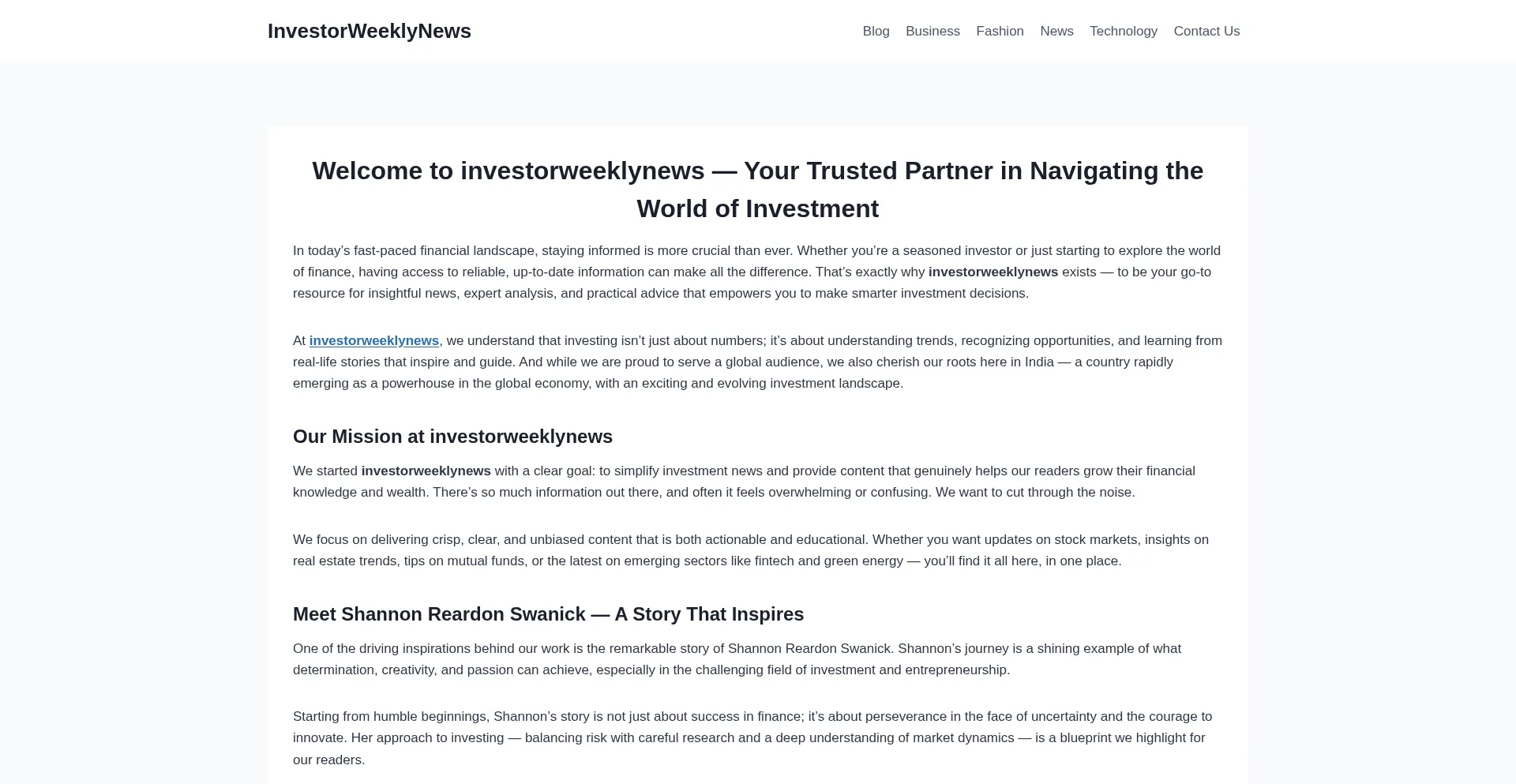 Investorweeklynews.com.co Screenshot