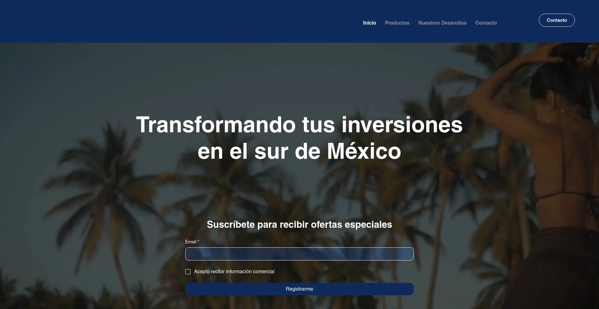 Website screenshot of Inycia.com.mx