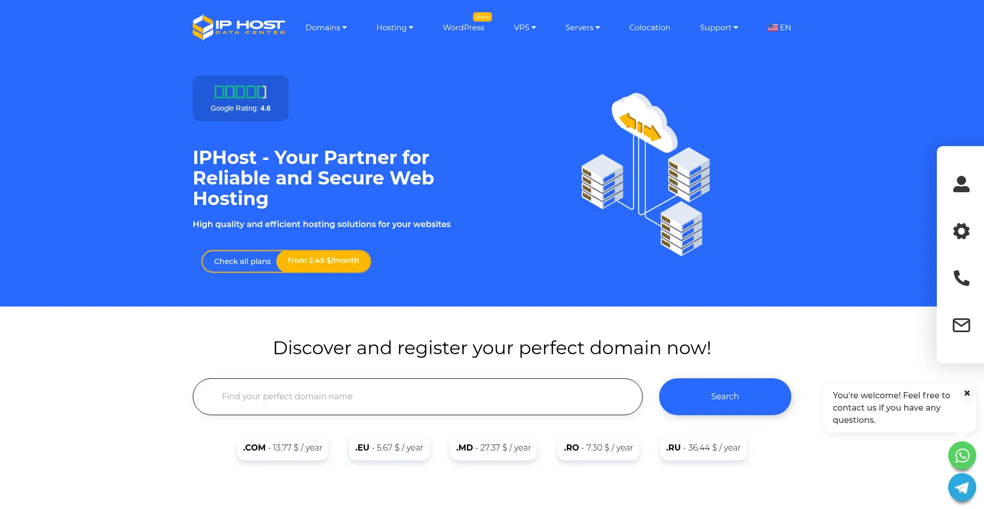Website screenshot of Iphost.online