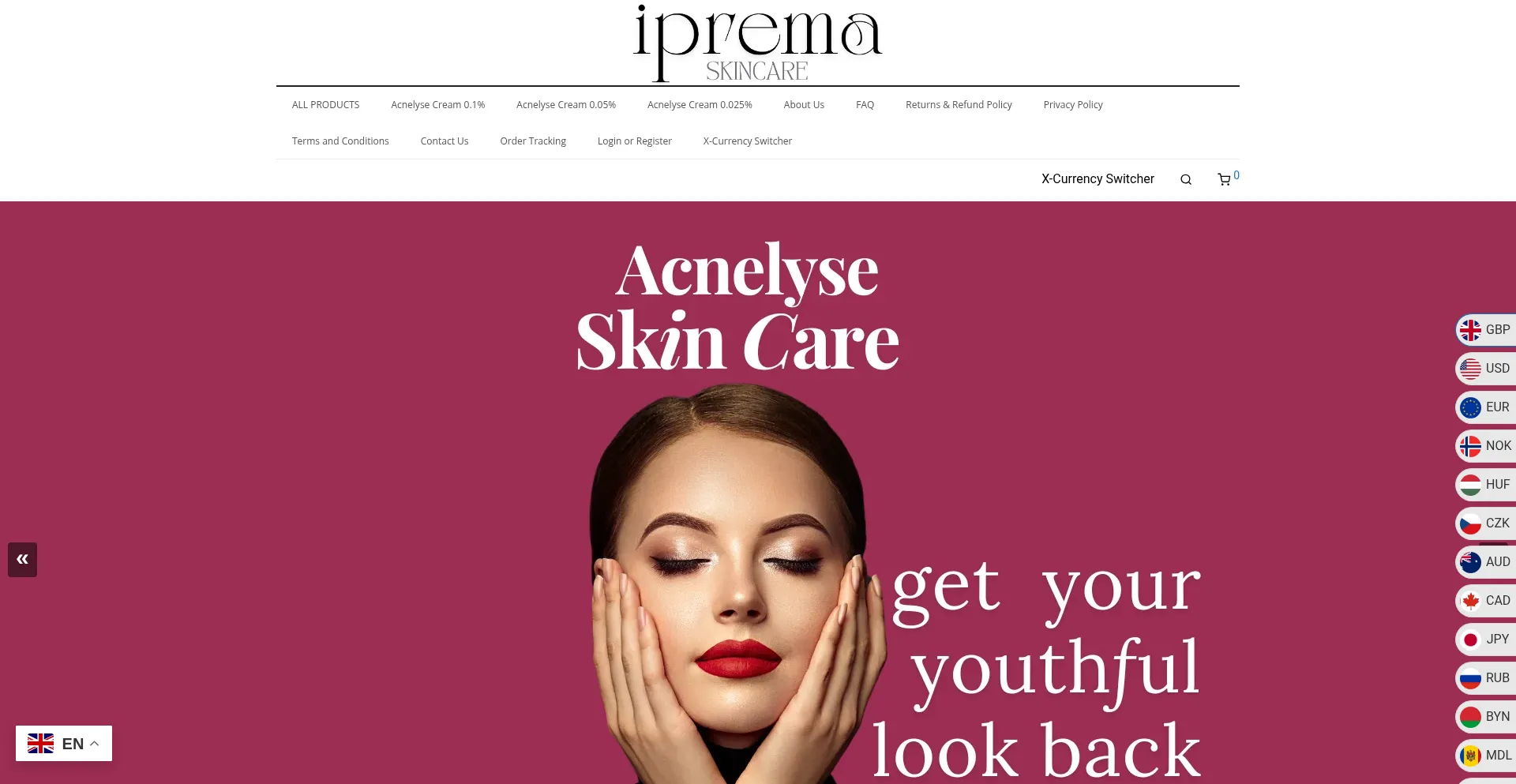 Website screenshot of Iprema.co.uk