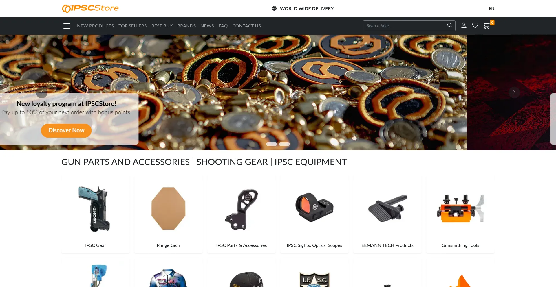 Website screenshot of Ipscstore.com