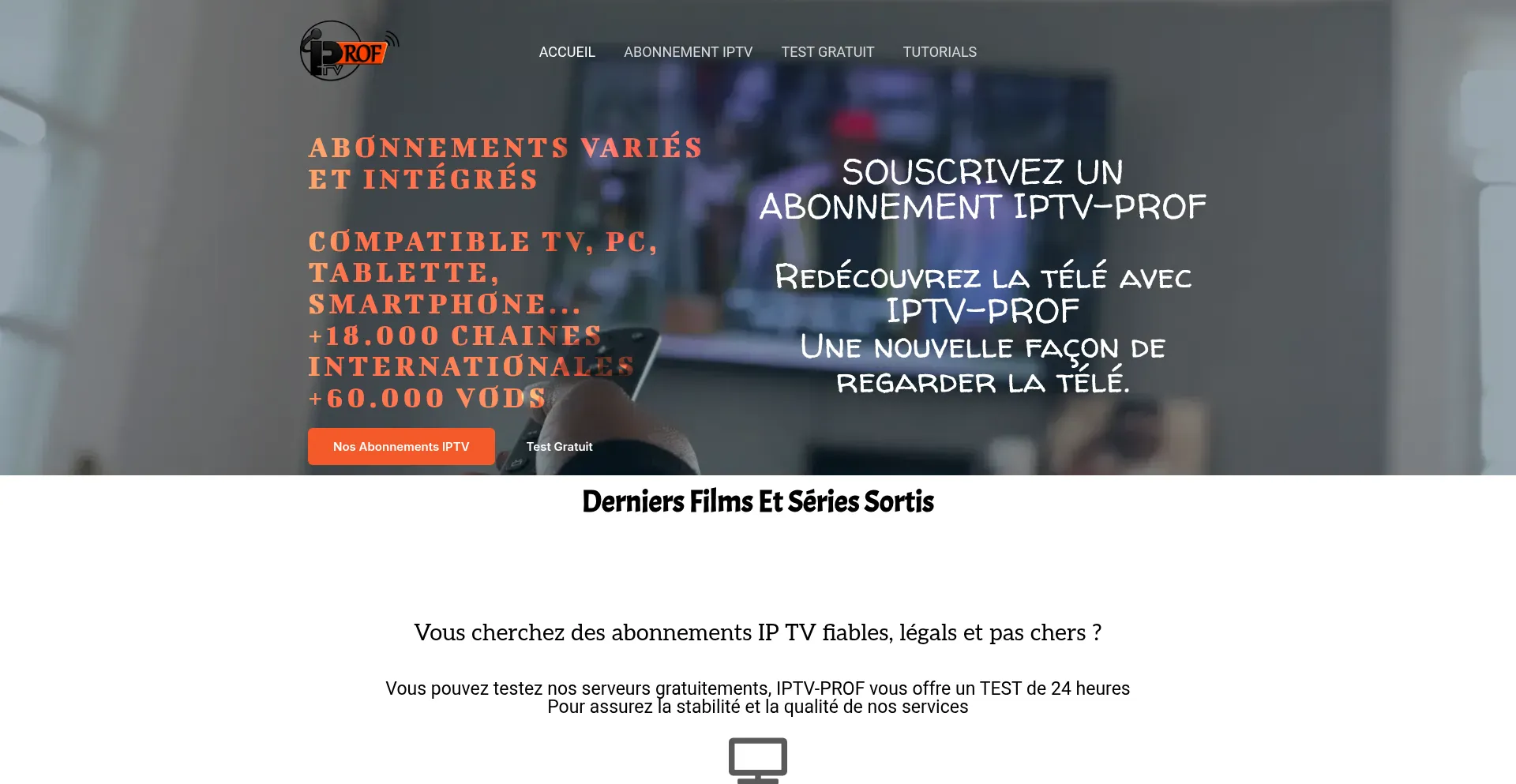 Website screenshot of Iptv-prof.com