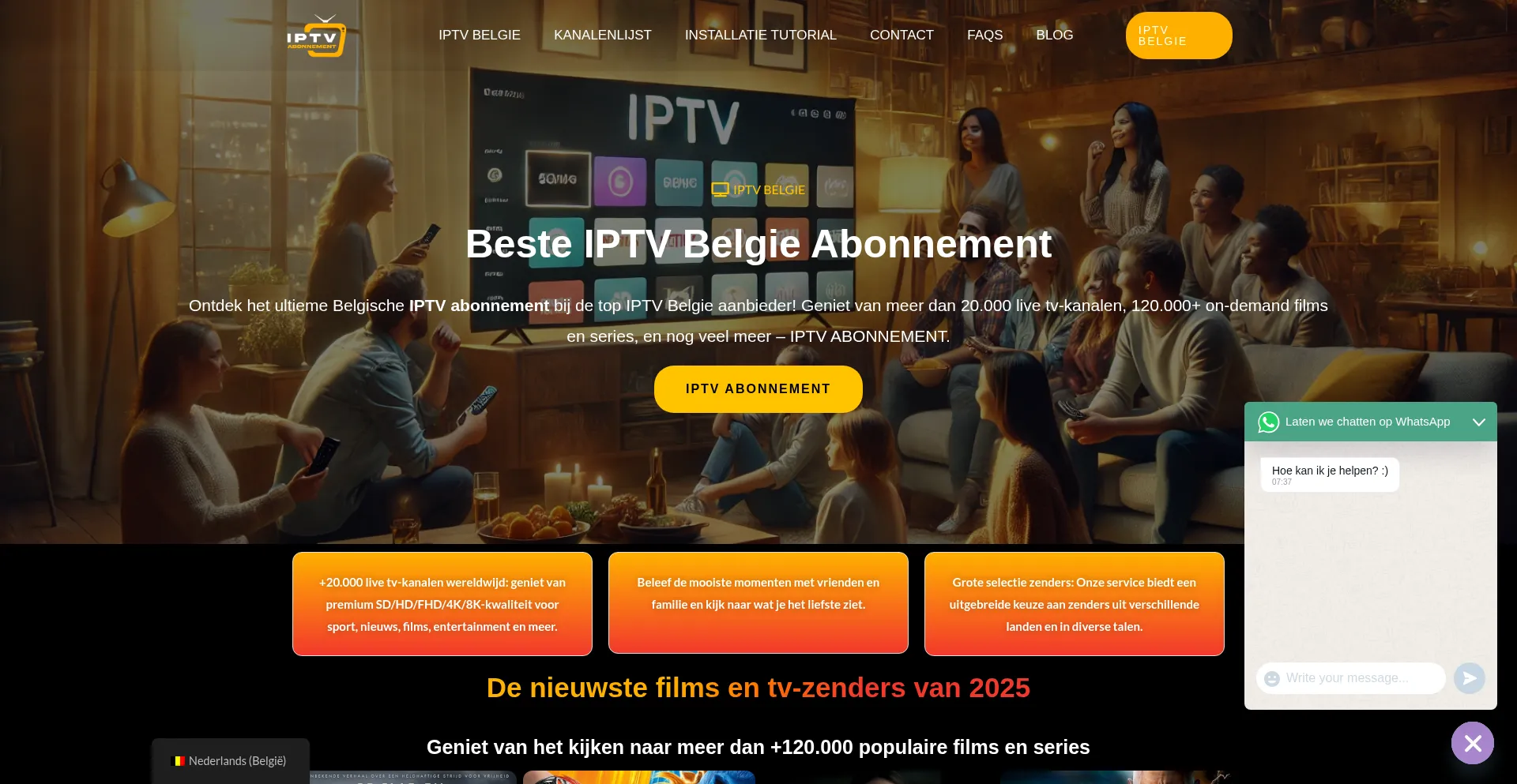 Website screenshot of Iptvabonnement.be