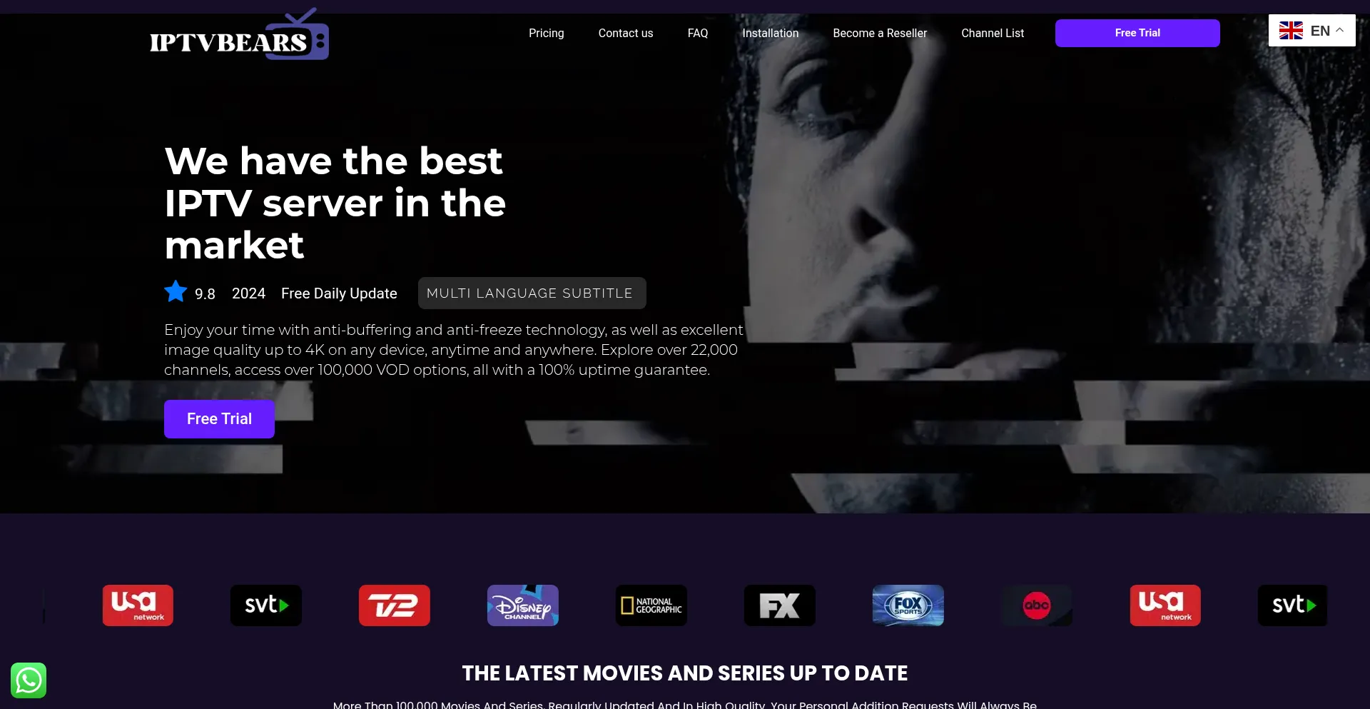 Website screenshot of Iptvbears.com