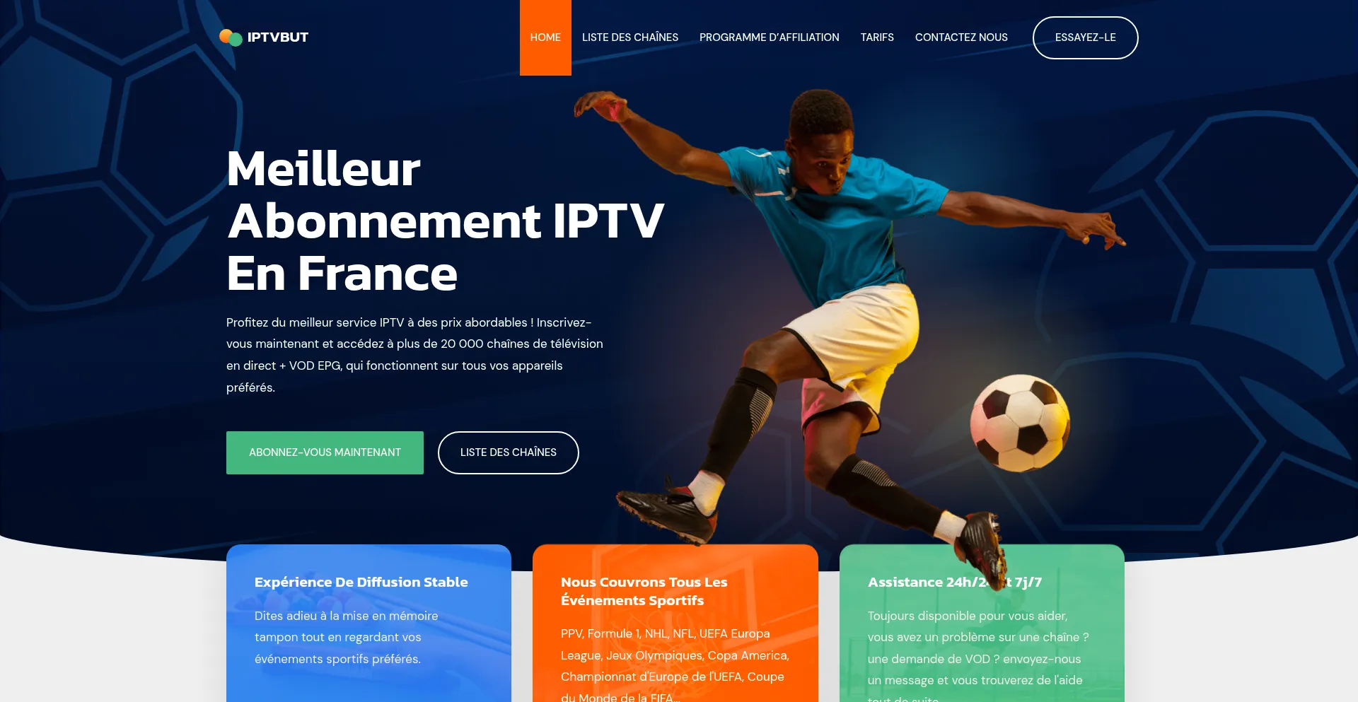 Website screenshot of Iptvbut.com