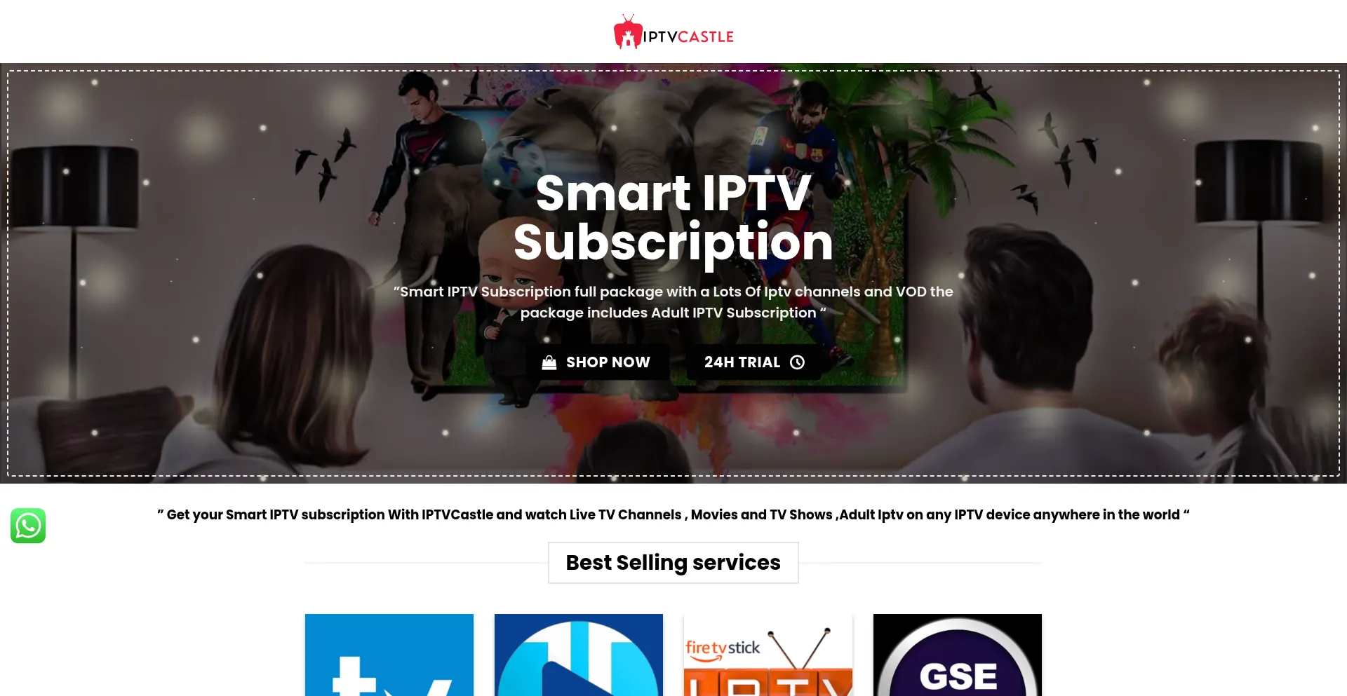 Website screenshot of Iptvcastle.com