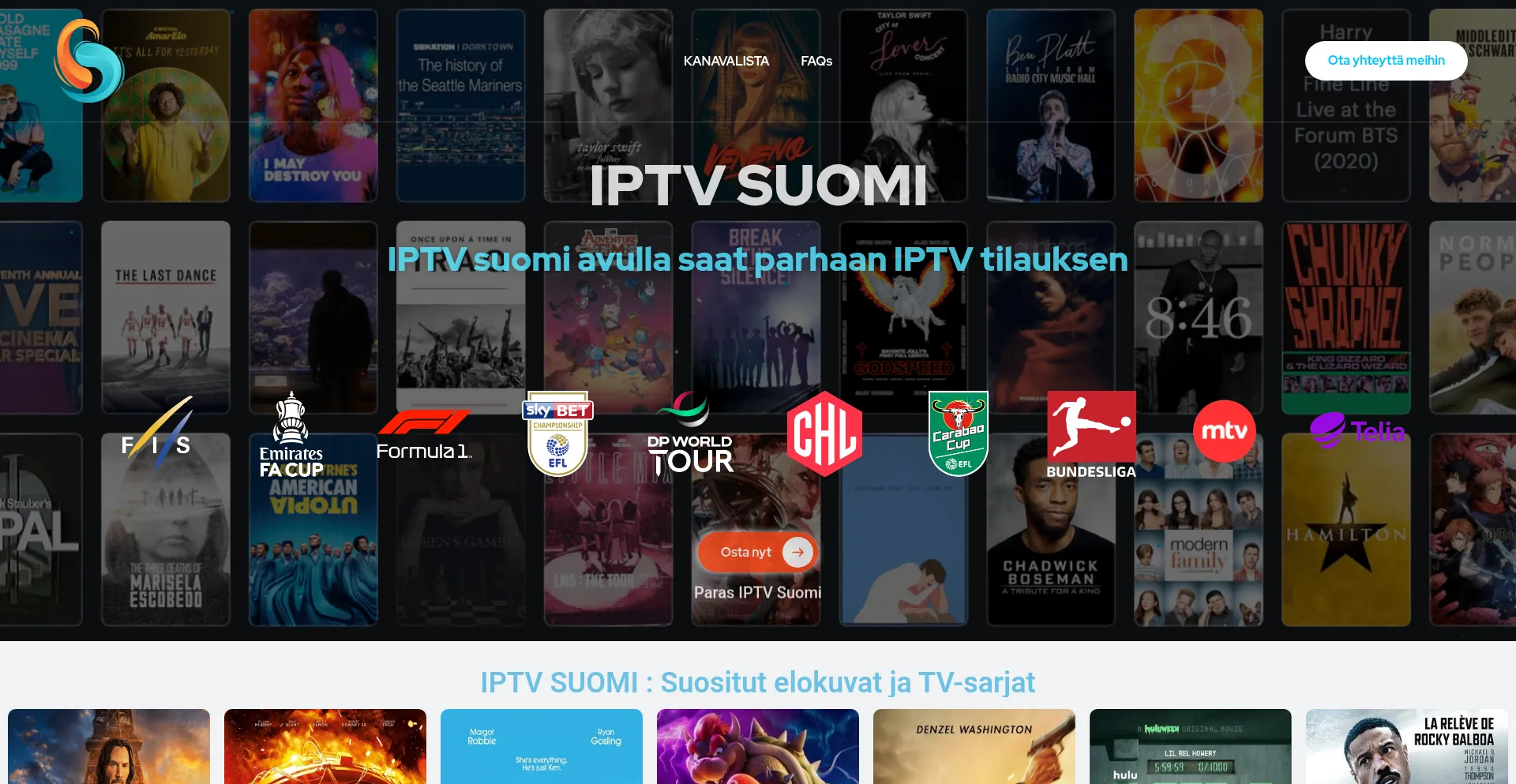 Website screenshot of Iptvfi.fi