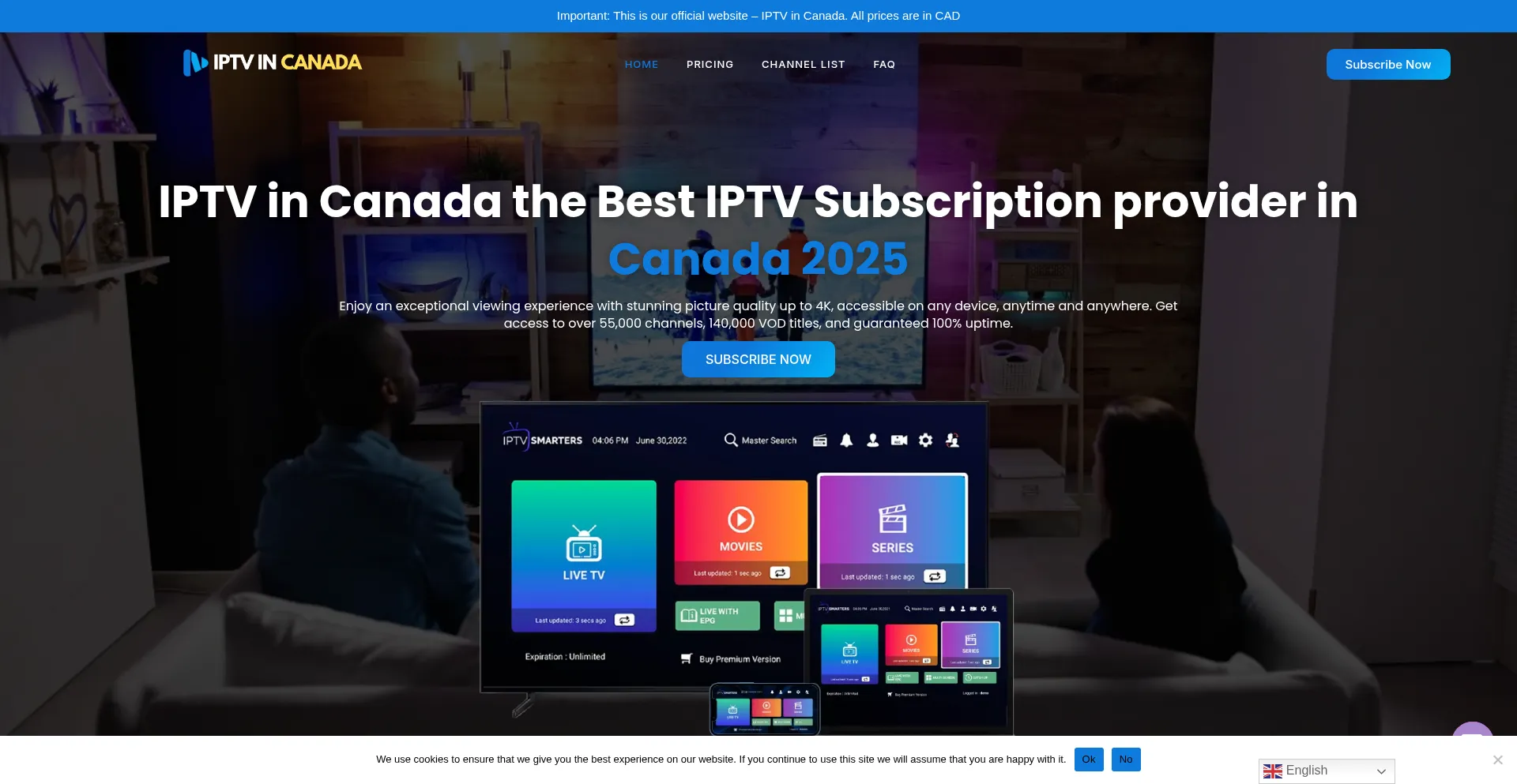 Website screenshot of Iptvincanada.shop