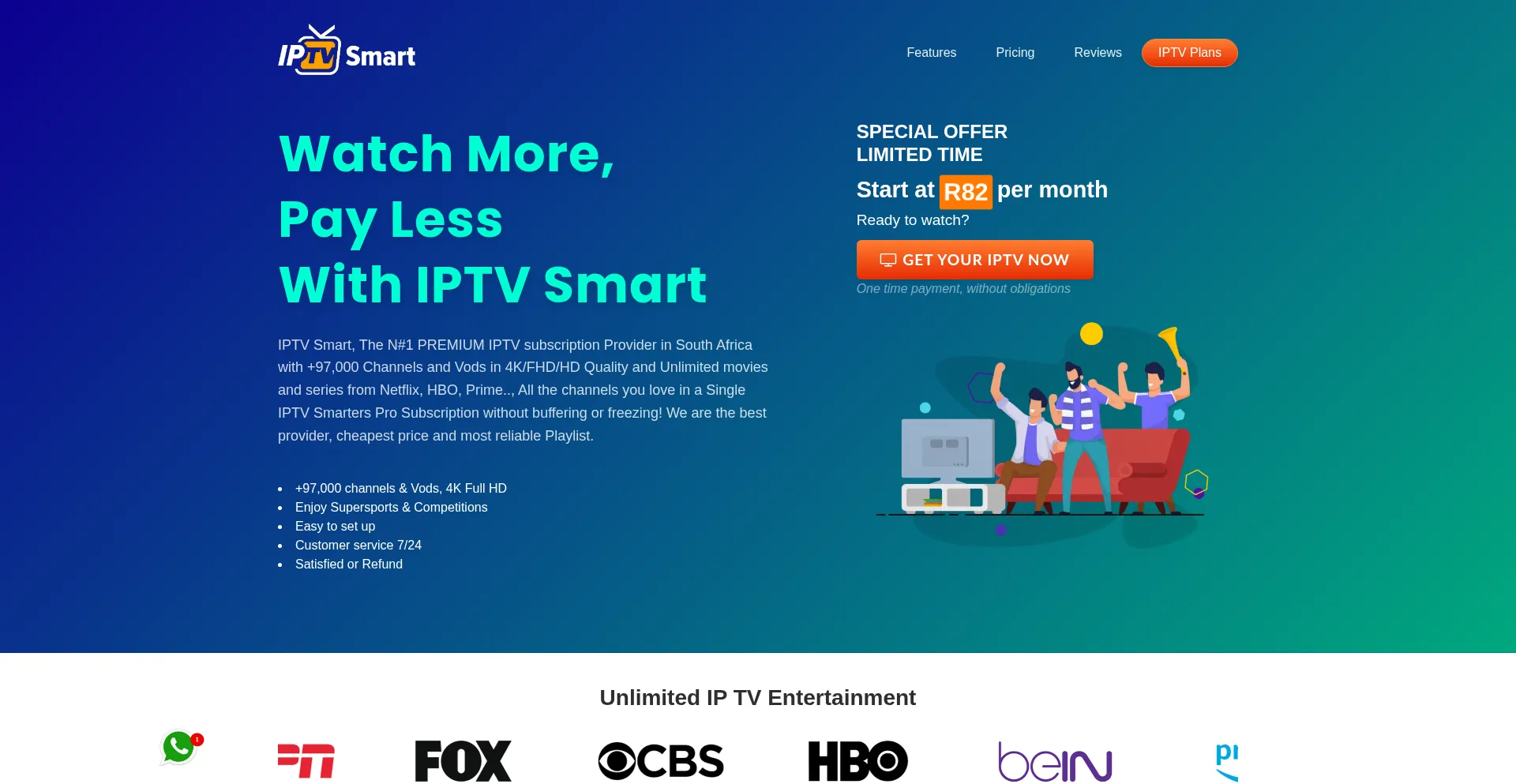 Website screenshot of Iptvsmart.co.za