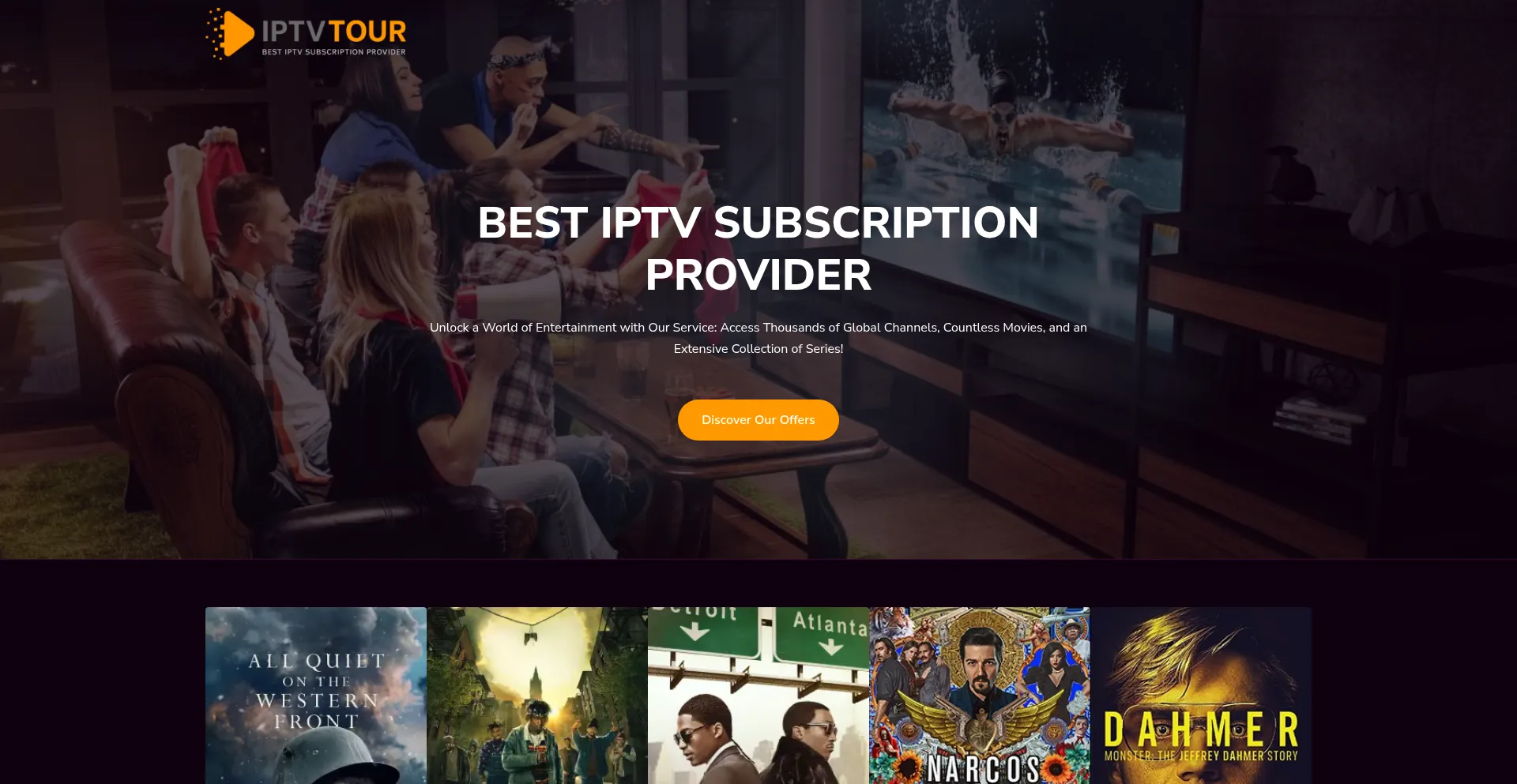 Website screenshot of Iptvtour.com