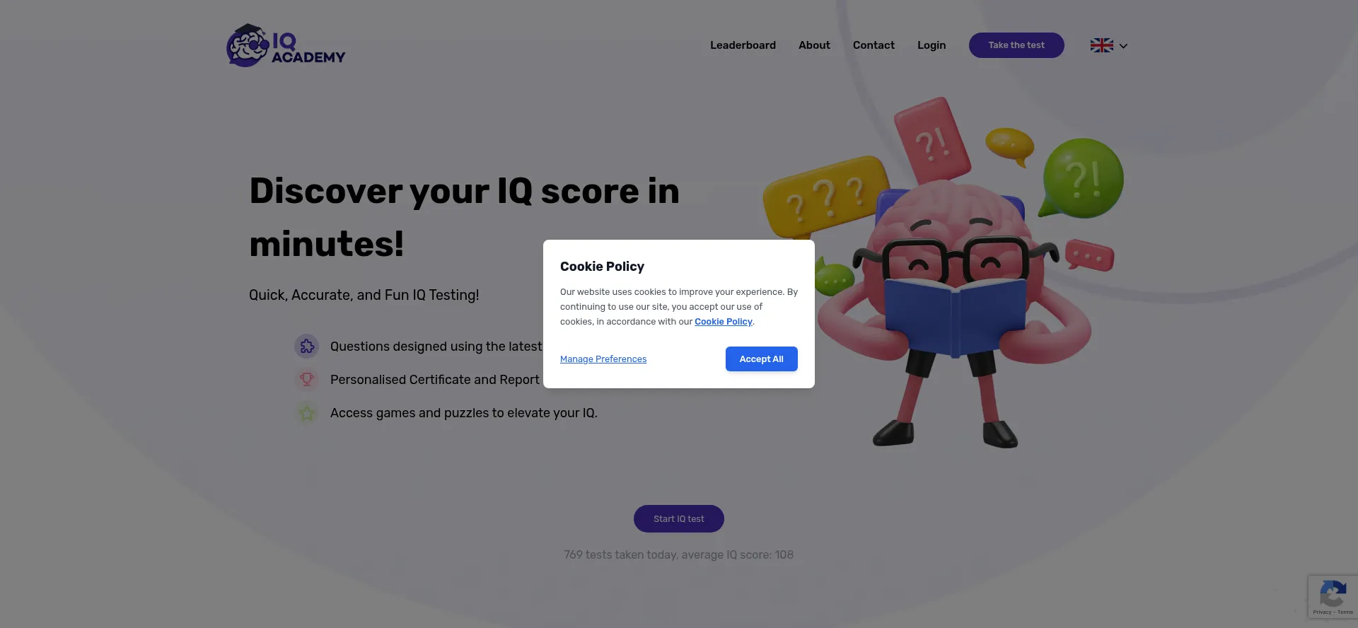 Website screenshot of Iq-academy.org