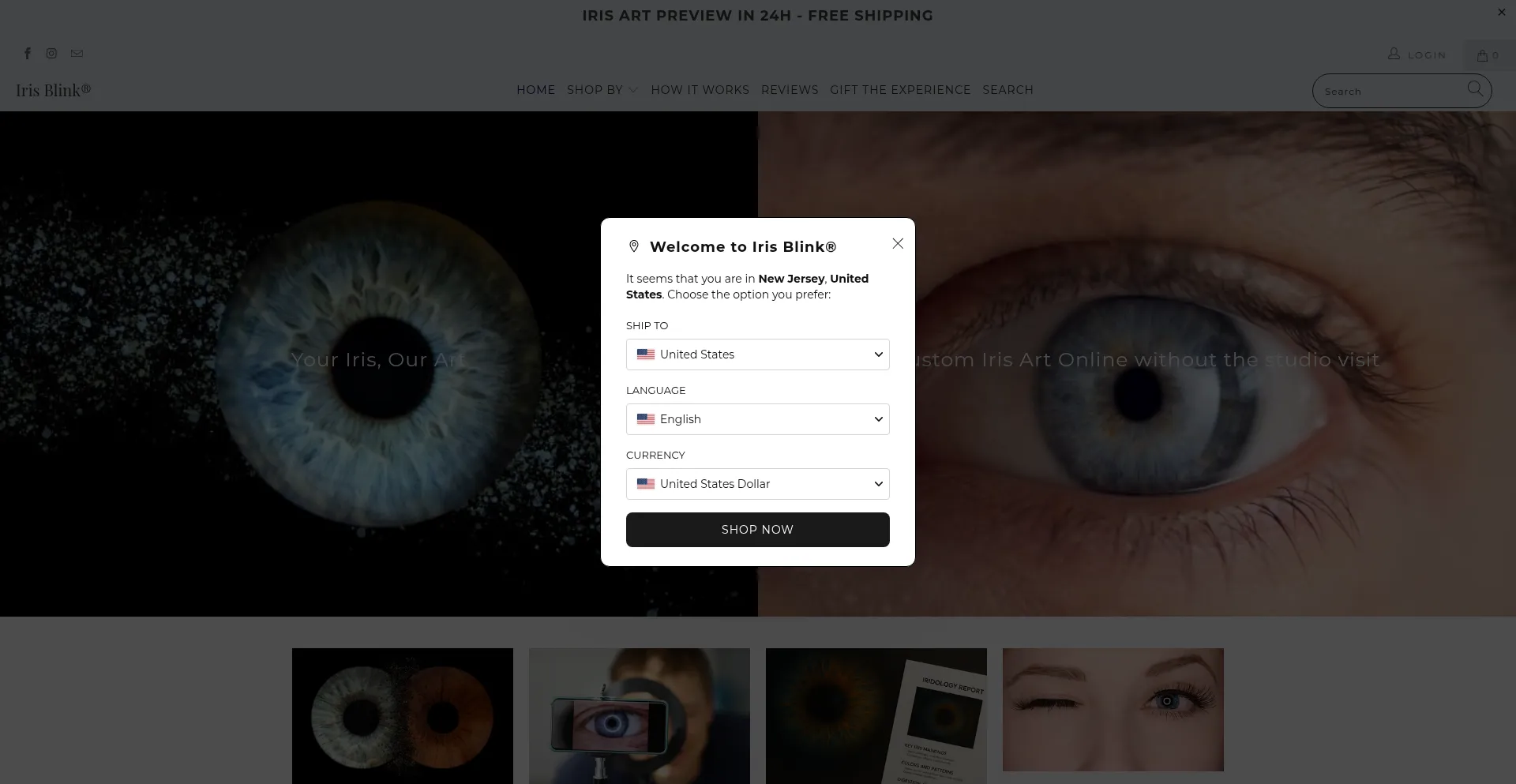 Irisblink.com Screenshot