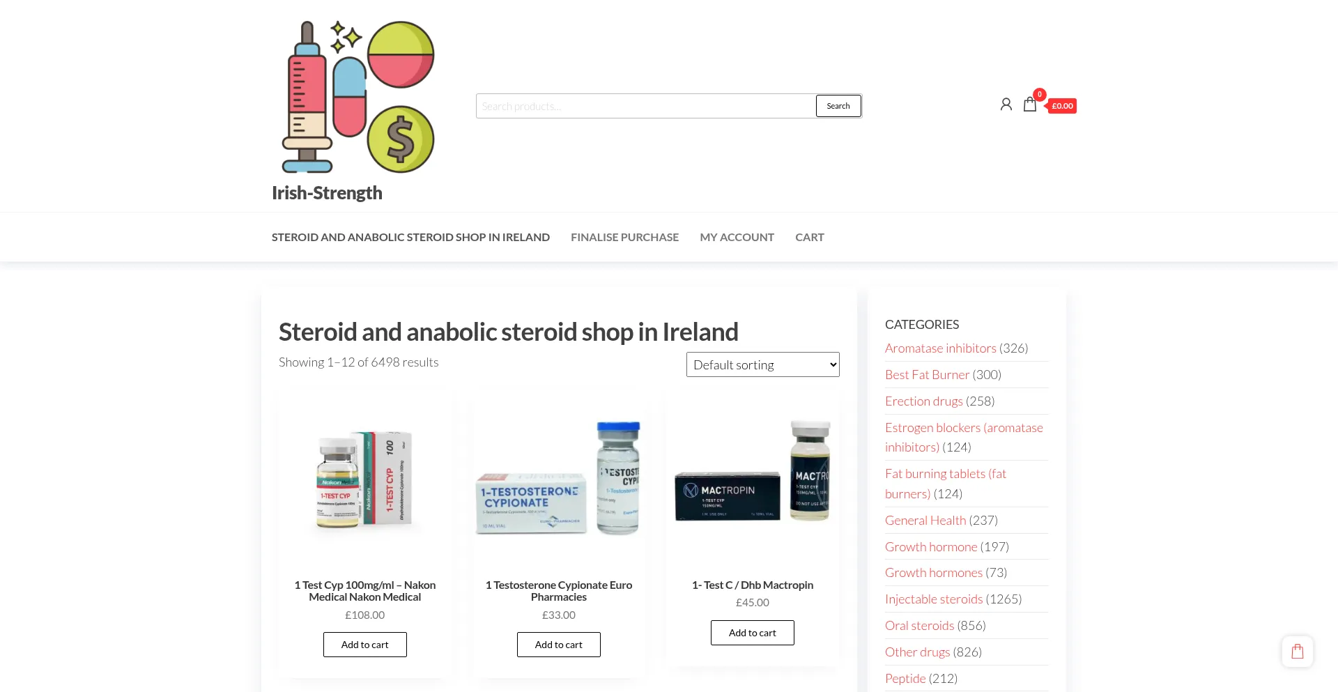 Website screenshot of Irish-strength.com