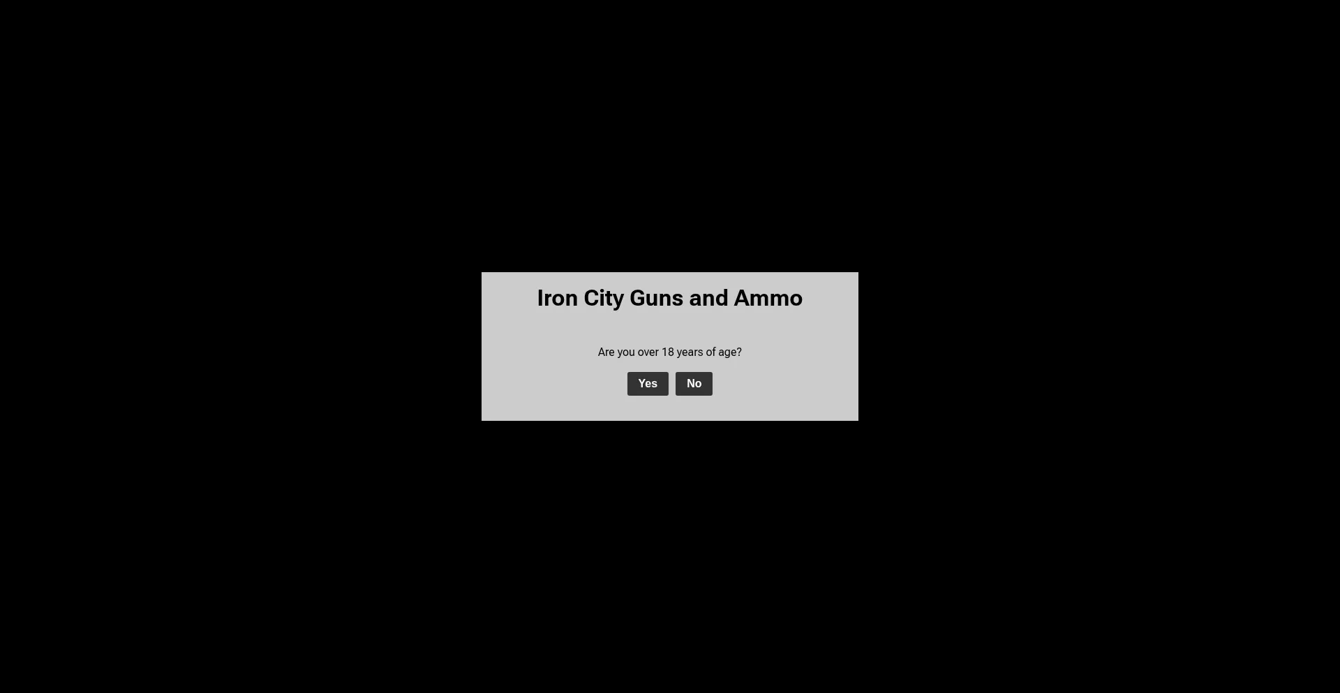 Website screenshot of Ironcitygunsandammo.com