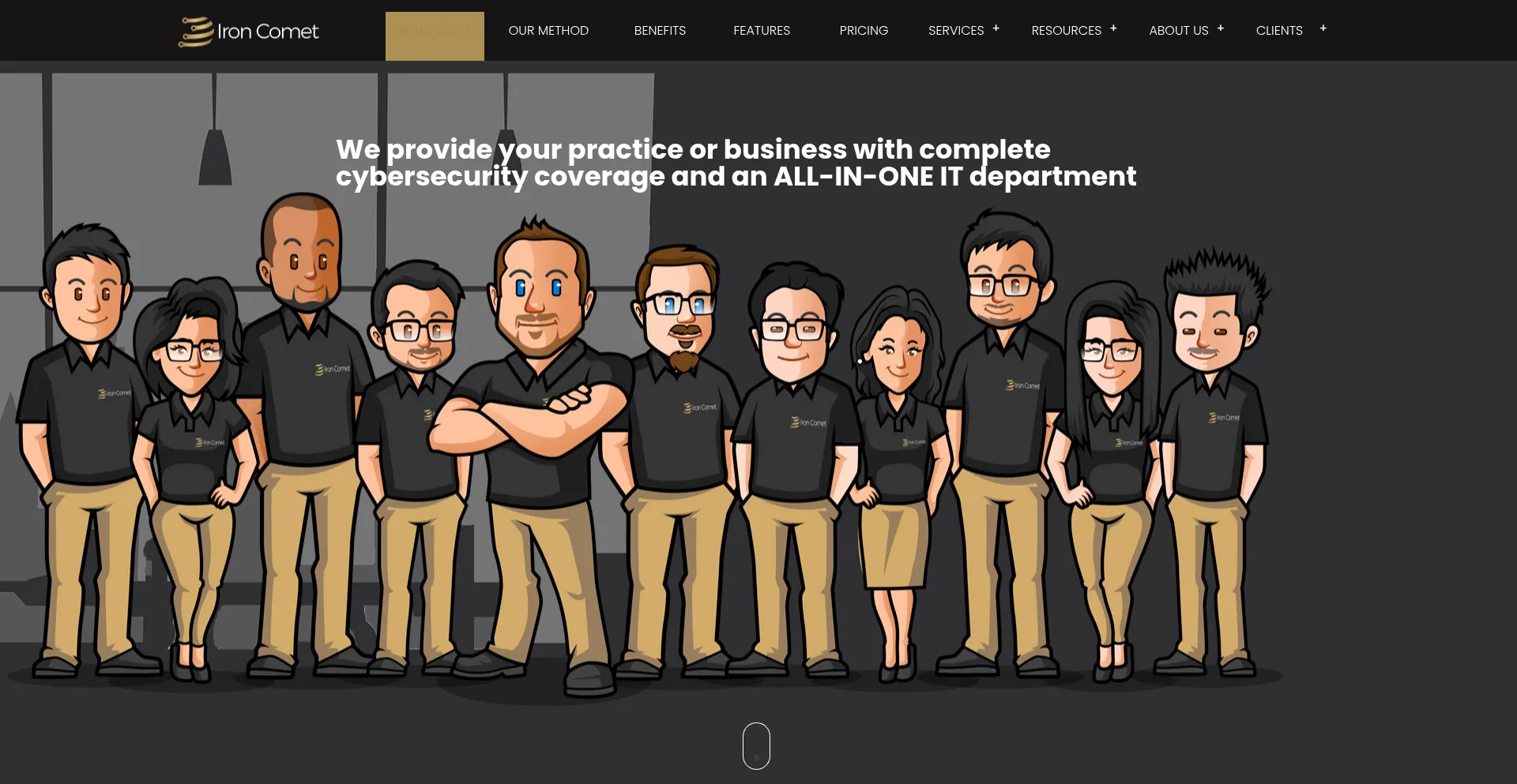 Website screenshot of Ironcomet.com