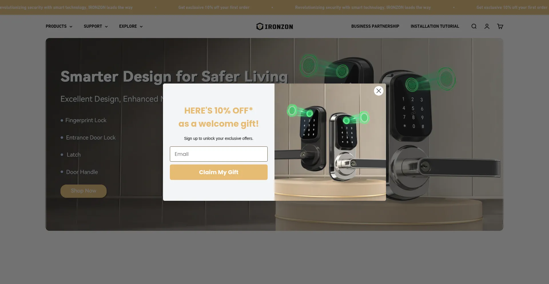 Website screenshot of Ironzon.com
