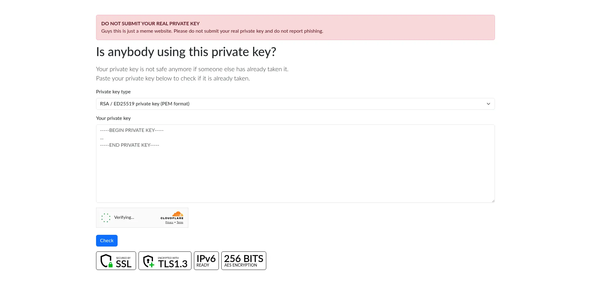 Isanybodyusingthisprivatekey.com é Seguro e Confiável?