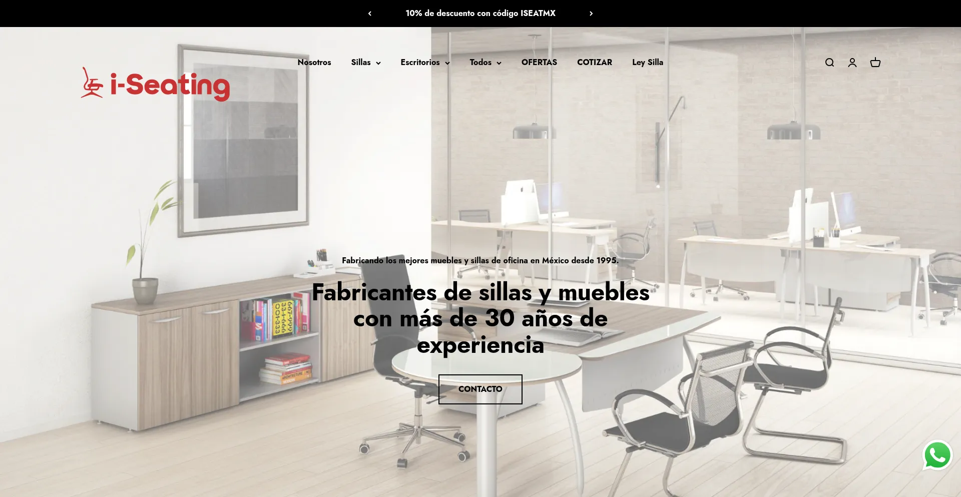 Website screenshot of Iseating.com.mx