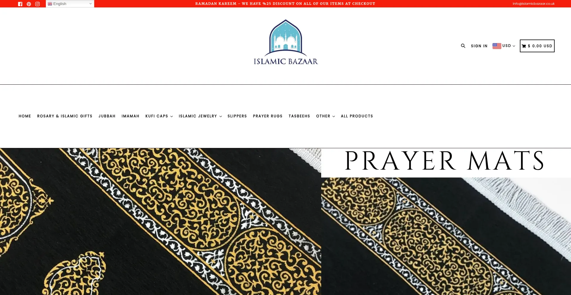 Website screenshot of Islamicbazaar.co.uk