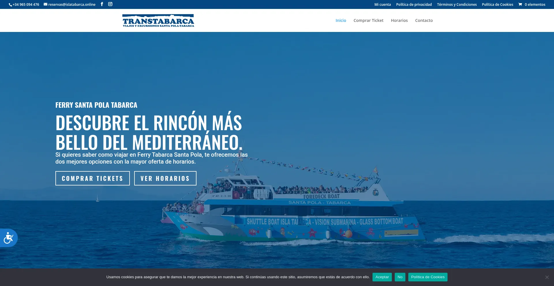 Website screenshot of Islatabarca.online