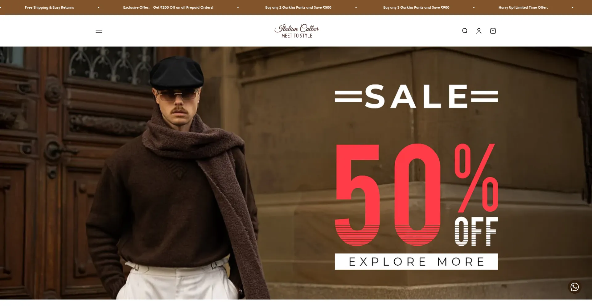 Website screenshot of Italiancollar.com