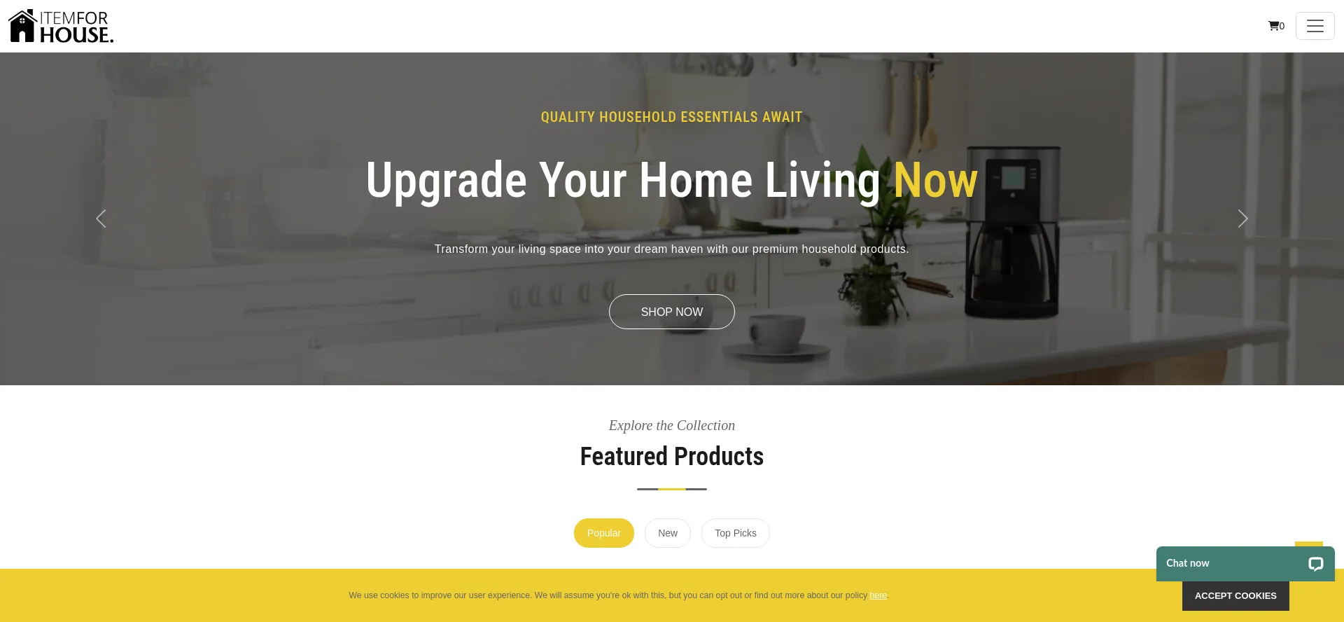 Website screenshot of Itemforhouse.com