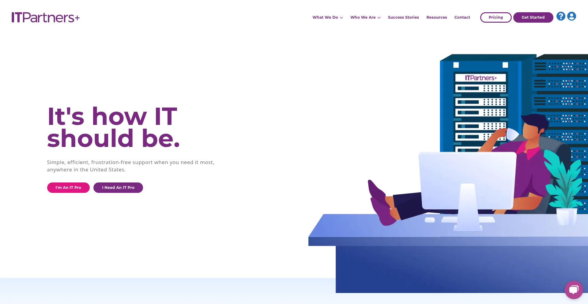 Website screenshot of Itpartners.com